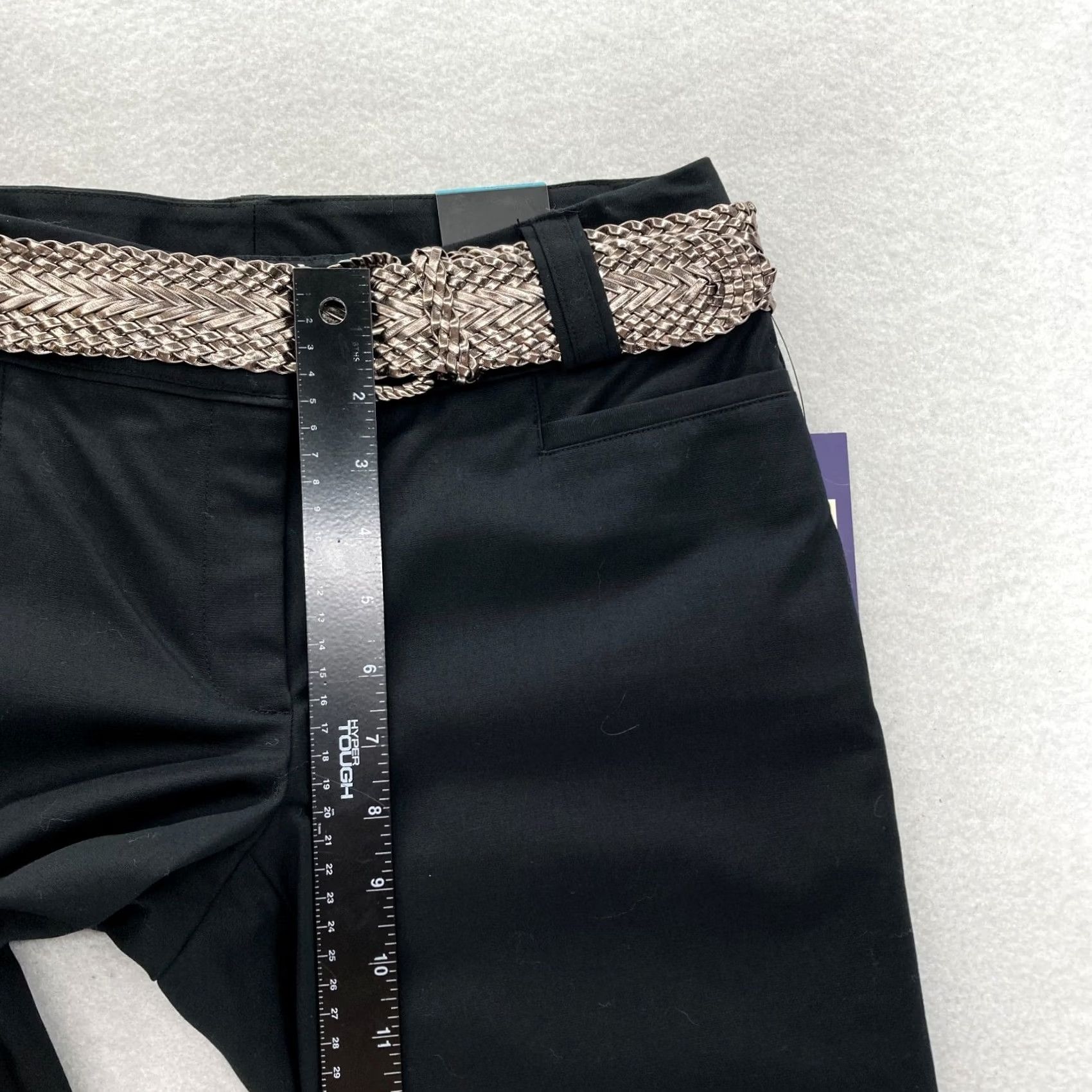 Apt. 9 Apt. 9 Maxwell Capri Pants Women's 4 Black Stretch Mid Rise Straight Belted NWT Size 28" / US 6 / IT 42 - 7 Thumbnail