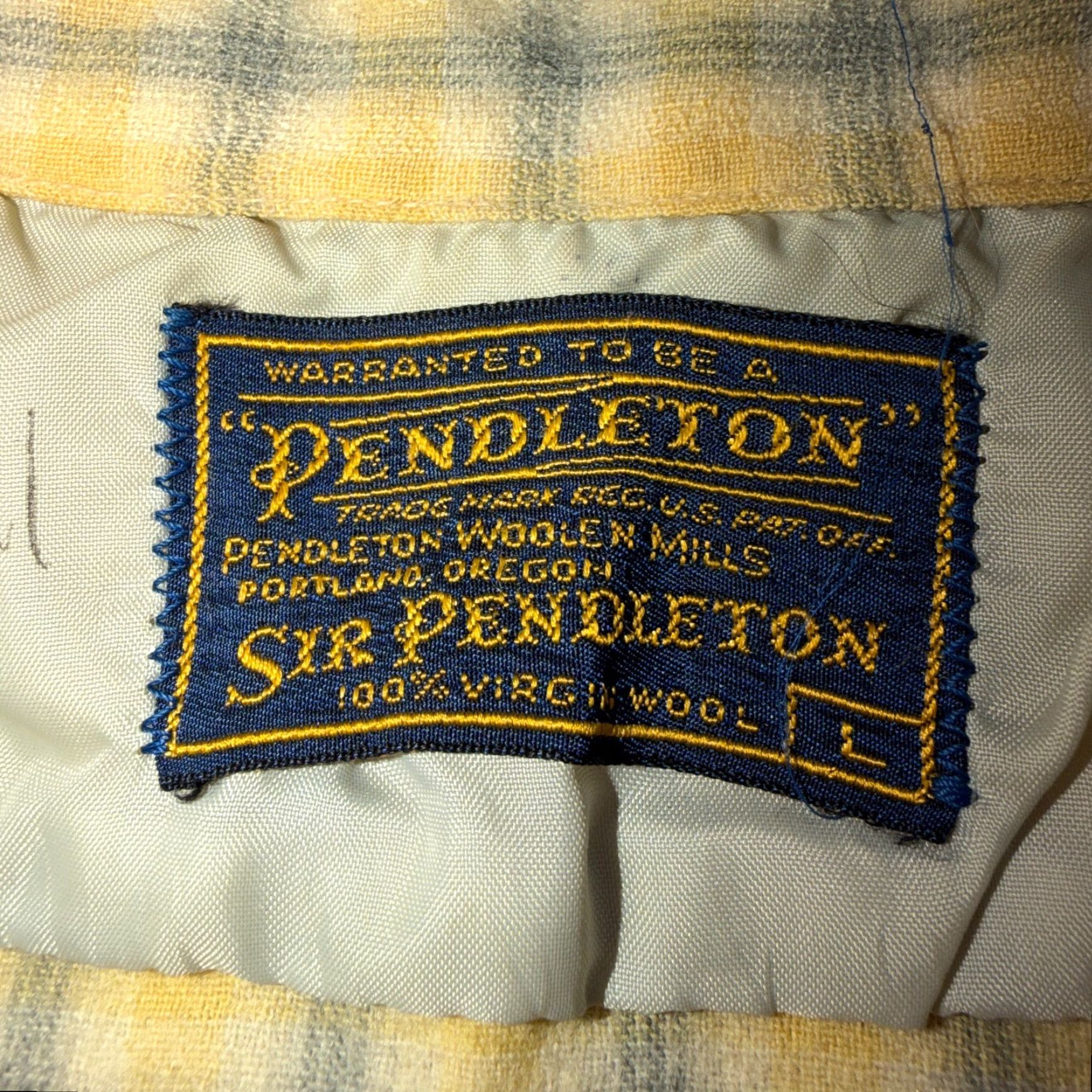 Pendleton Pendleton Shirt Vintage 1960s Board Shirt Wool Flannel Plaid Checkered Yellow Long Sleeve Button-Up Collared Casual Mens L Size US L / EU 52-54 / 3 - 4 Thumbnail