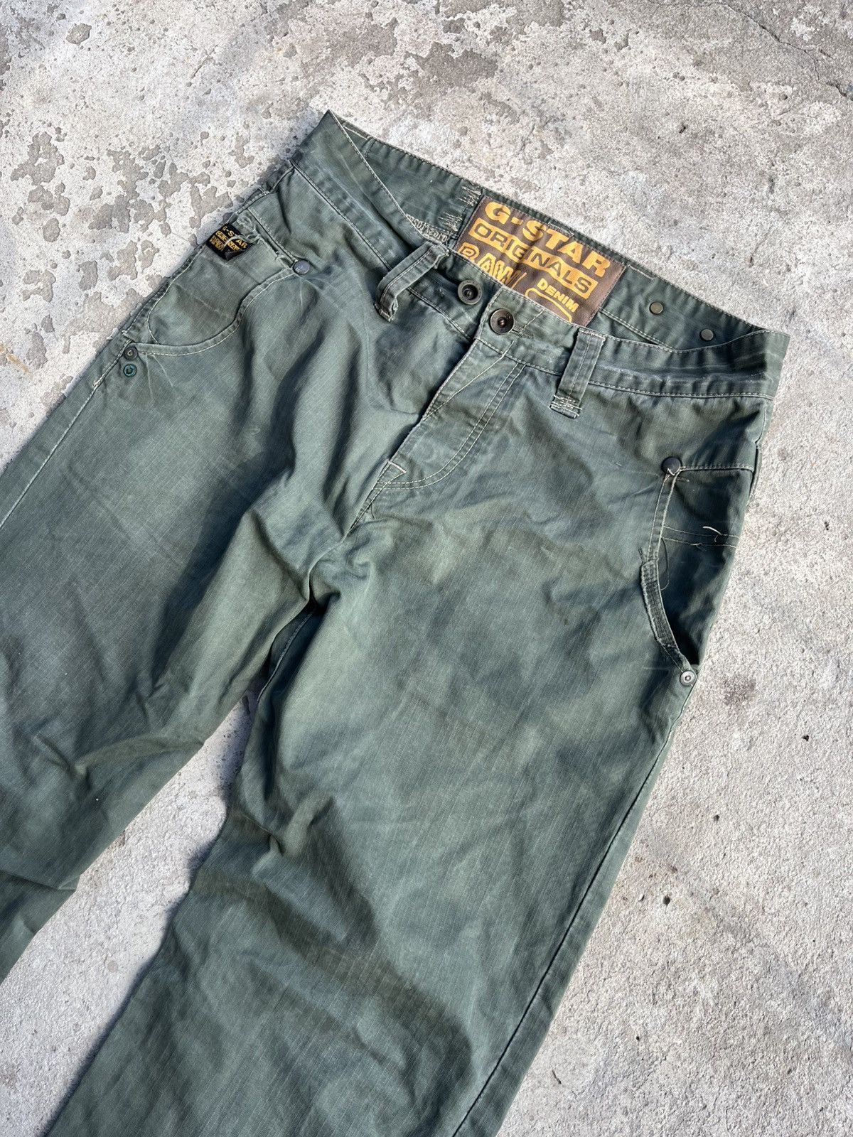 G-Star Vintage G-Star Raw Big Logo Japanese Distressed Faded Pants Size US 32 / EU 48 - 2 Thumbnail