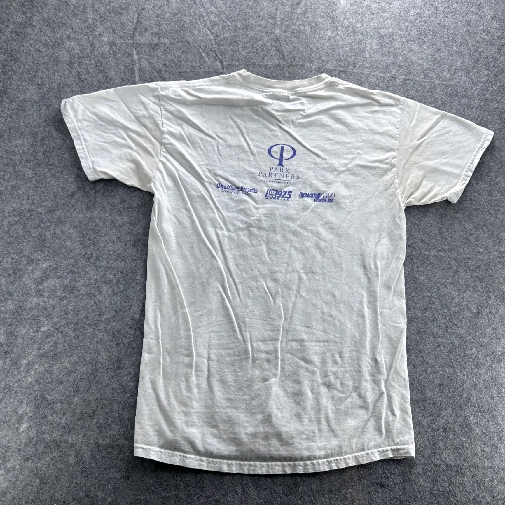 Hanes VINTAGE Hanes Champaign Park District Mini-Tri Shirt Mens Large White Graphic 2000s Sports Size US M / EU 48-50 / 2 - 8 Thumbnail