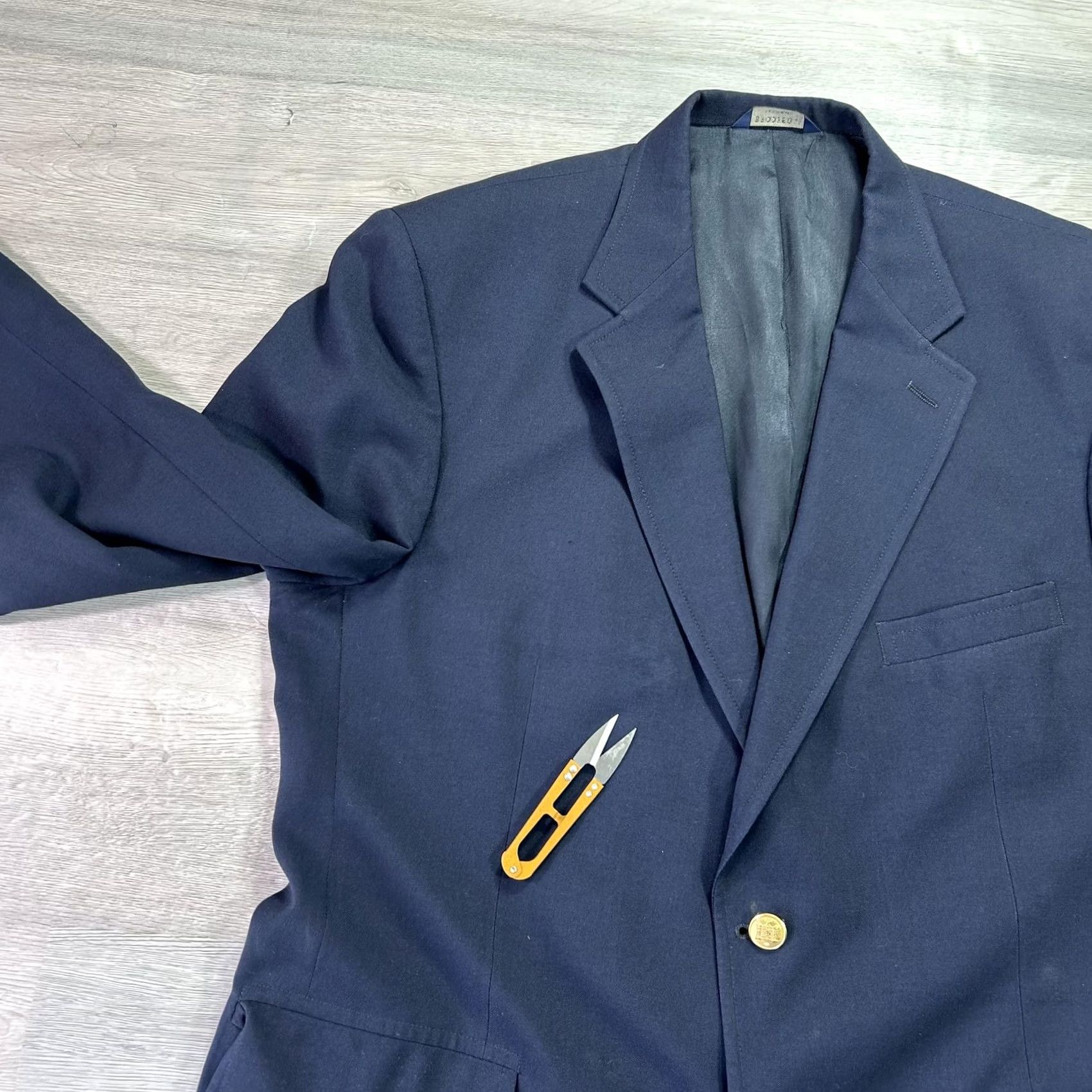 Brooks Brooks 346 Blazer Mens 44 Navy 100% Worsted Wool Sport Coat Jacket Gold Buttons Size 44R - 4 Thumbnail