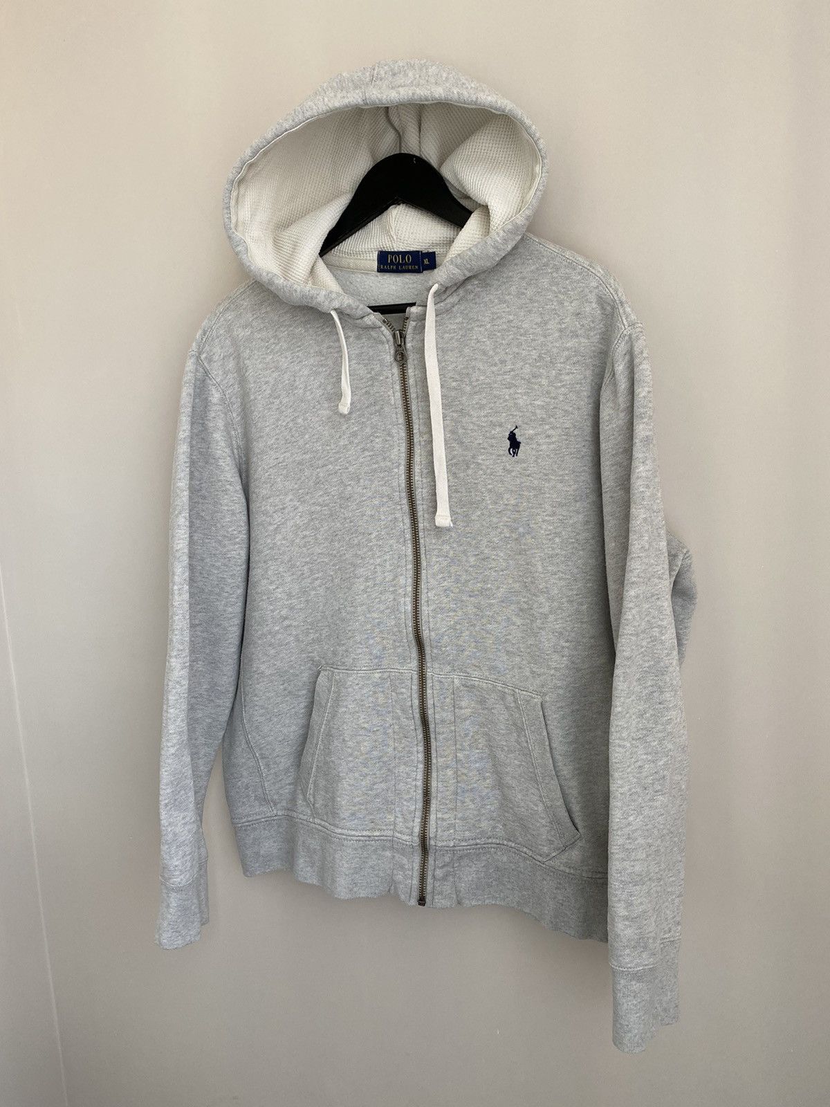 Polo Ralph Lauren × Vintage Vintage 90's Polo Ralph Lauren Blank Zip Hoodie Size US L / EU 52-54 / 3 - 2 Thumbnail