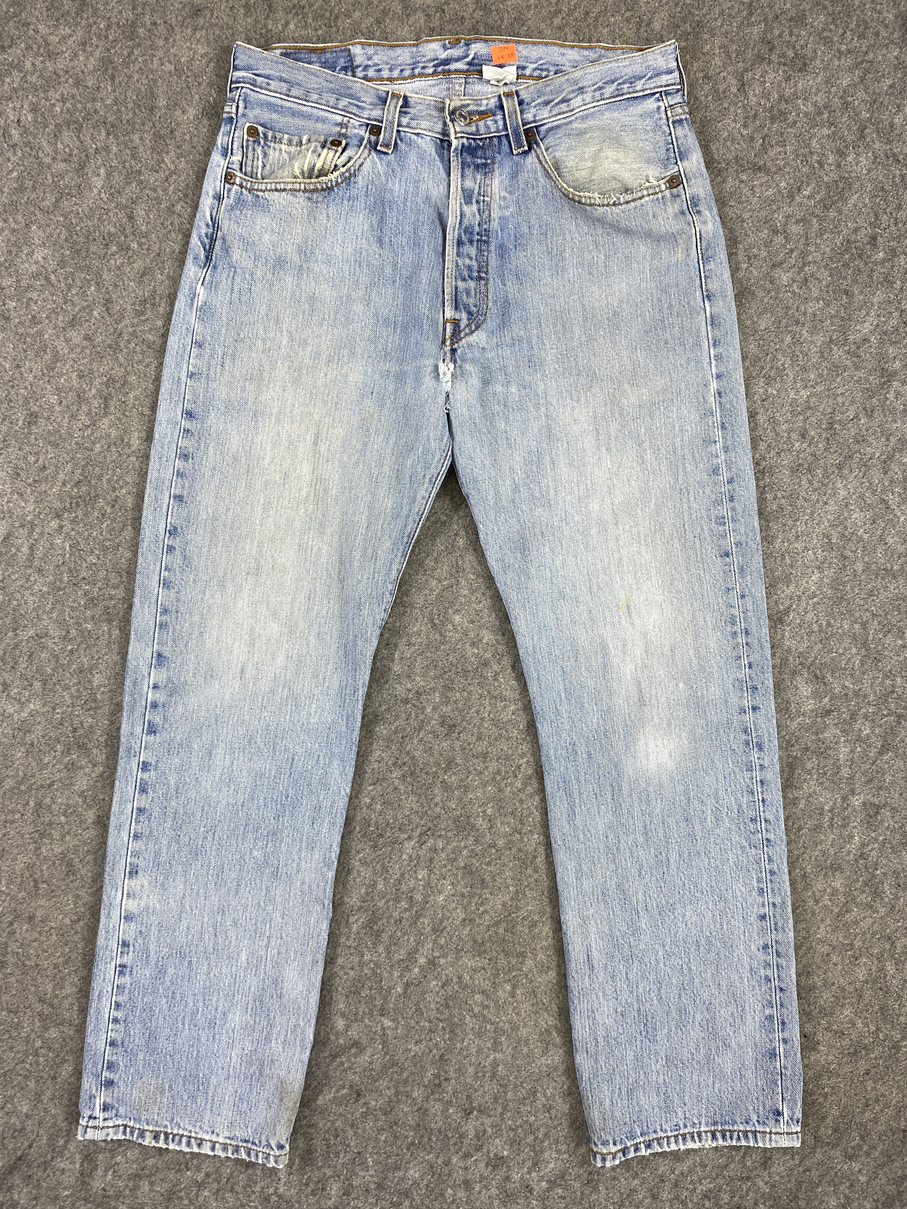 If Six Was Nine Mid Blue Vintage Levi's 501 Jeans 31x29.5 Denim -JN1578 Size US 31 - 1 Thumbnail