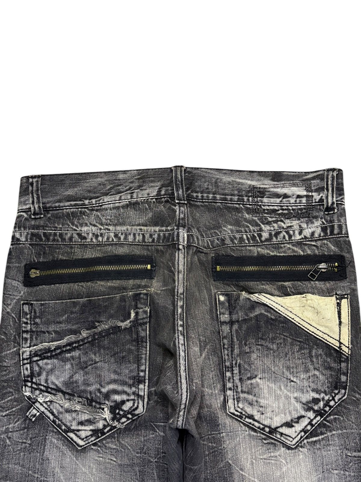 Japanese Brand Vintage Japanese Blow by Blue Cracked Wash Flare Jeans Size US 33 - 8 Thumbnail