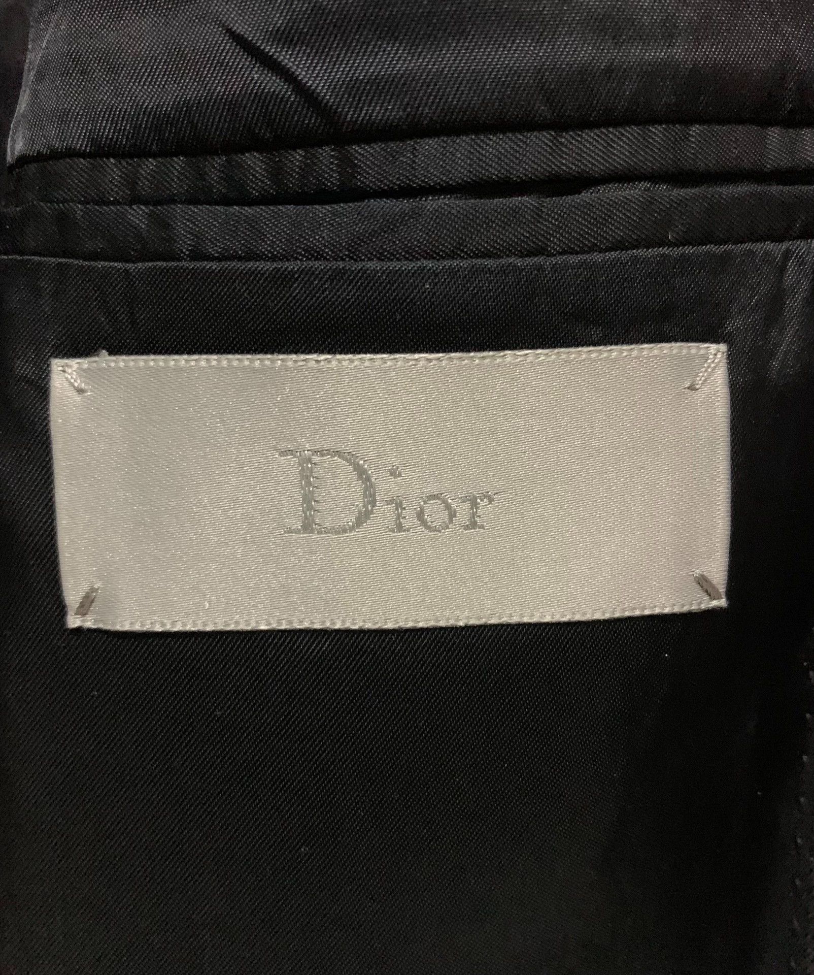 Dior Dior Homme 14fw 3 White Lines Black Wool Suit Jacket Size 44R - 4 Thumbnail