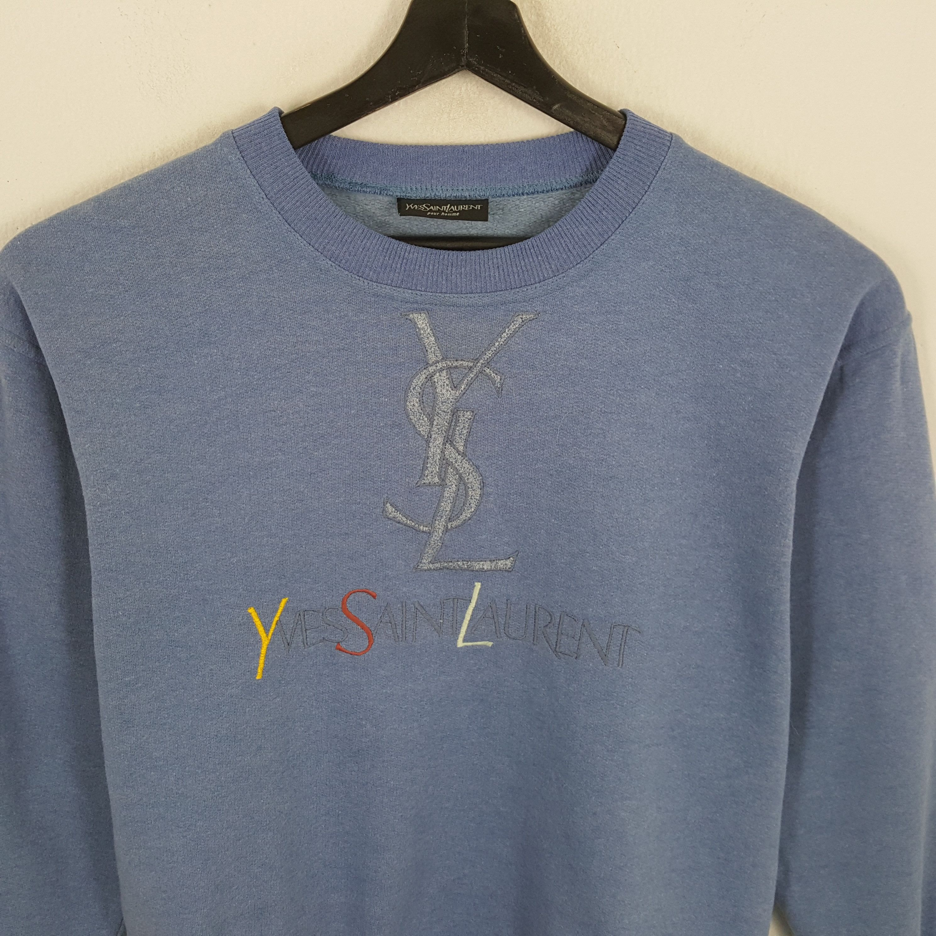 Vintage × Yves Saint Laurent YVES SAINT LAURENT Fashion Style Spellout Design Sweatshirt Size US L / EU 52-54 / 3 - 2 Thumbnail