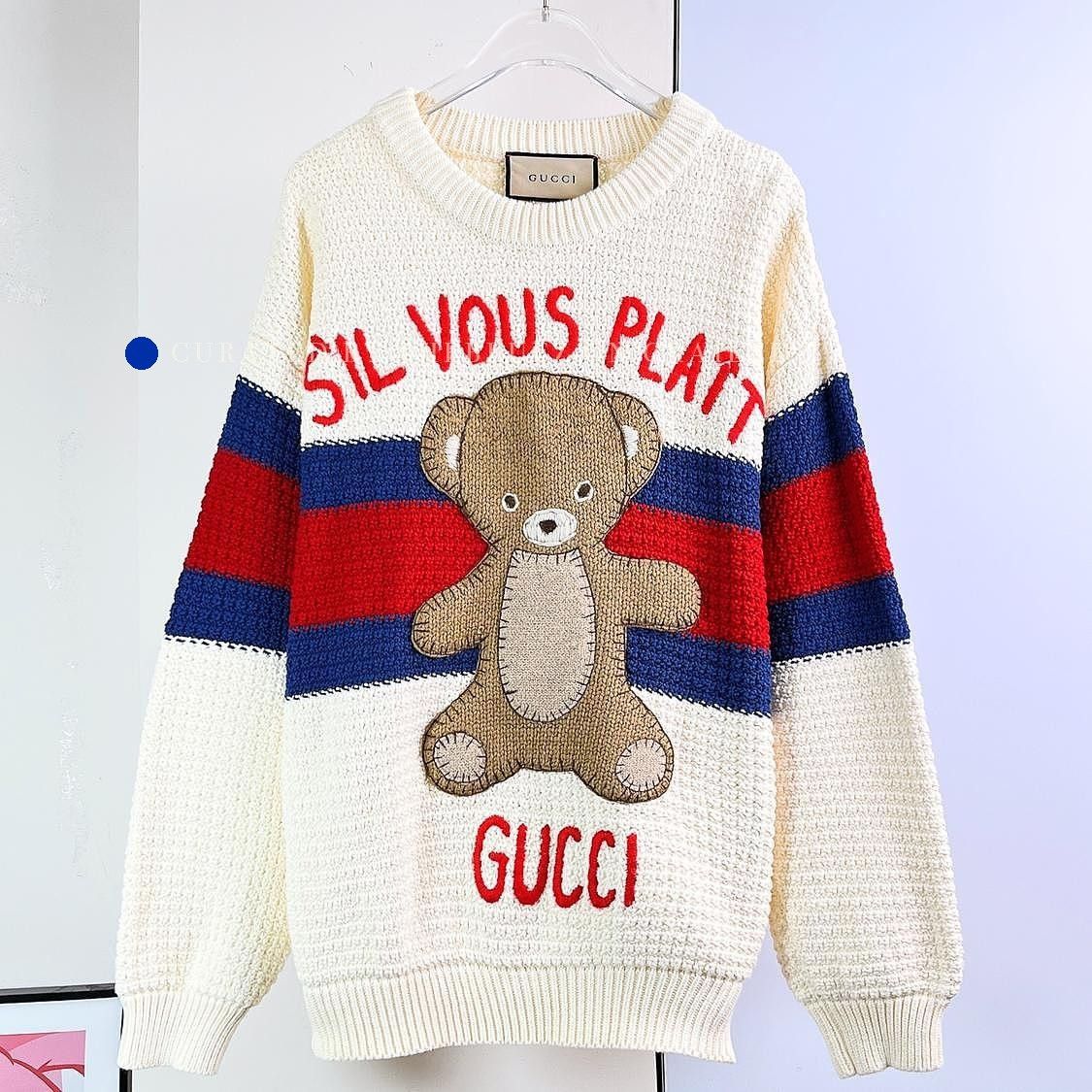Gucci Graphic Knit Sweater with Bear Design Size US S / EU 44-46 / 1 - 1 Thumbnail