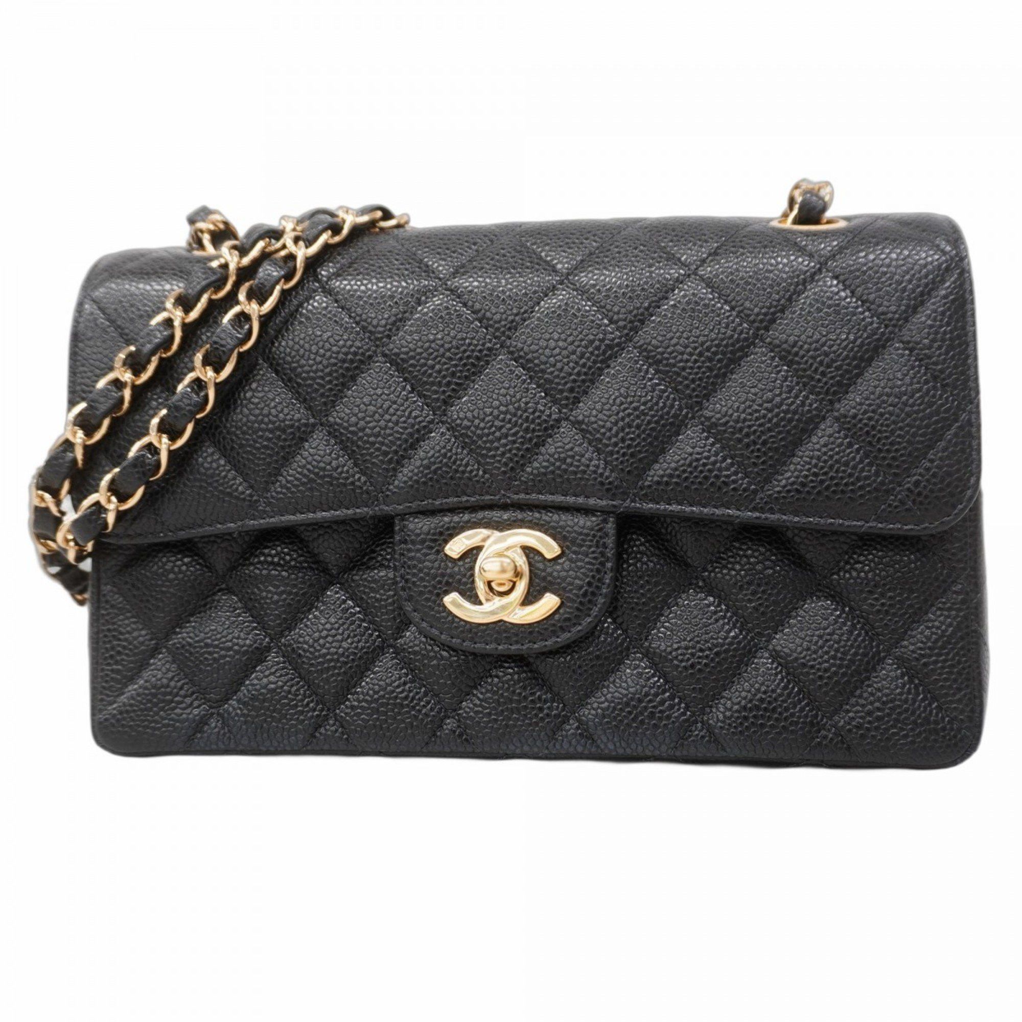 Chanel Matelasse Shoulder Bag with Double Flap and Chain, Caviar
