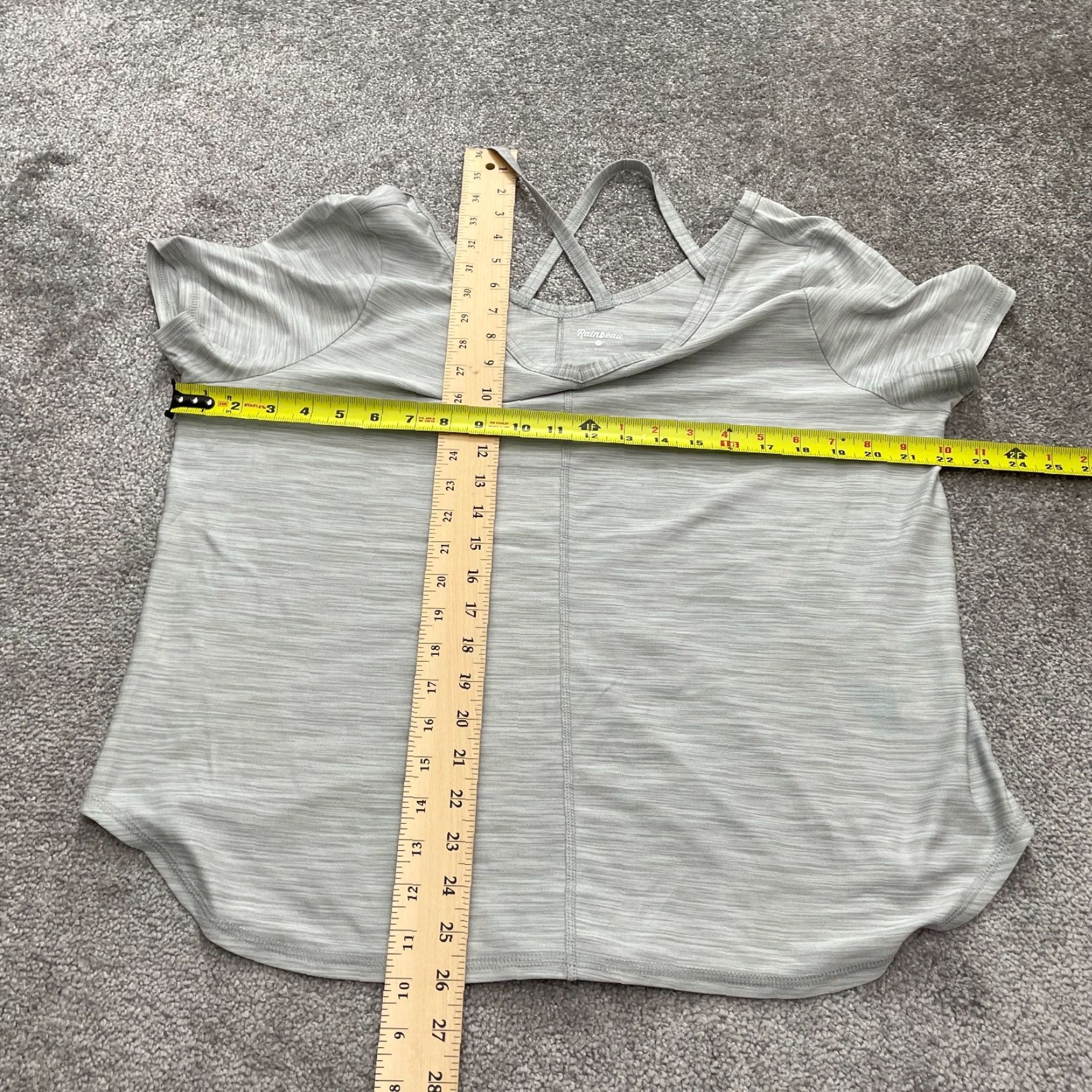 Vintage Rainbeau Athletic Top Womens XL Gray Short Sleeve V-Neck T-Shirt Activewear Gym Size XL / US 12-14 / IT 48-50 - 7 Thumbnail