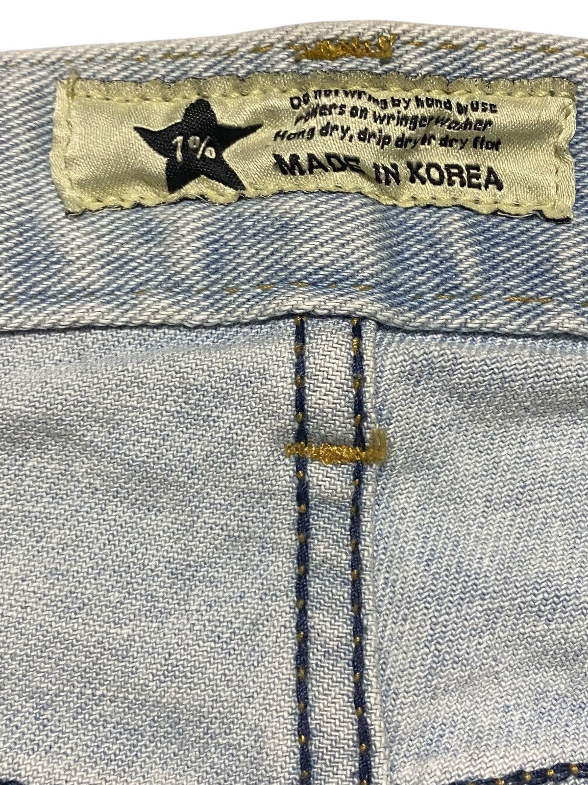 Japanese Brand Customised vintage jeans hand written slogan paint splatter Size US 31 - 10 Thumbnail