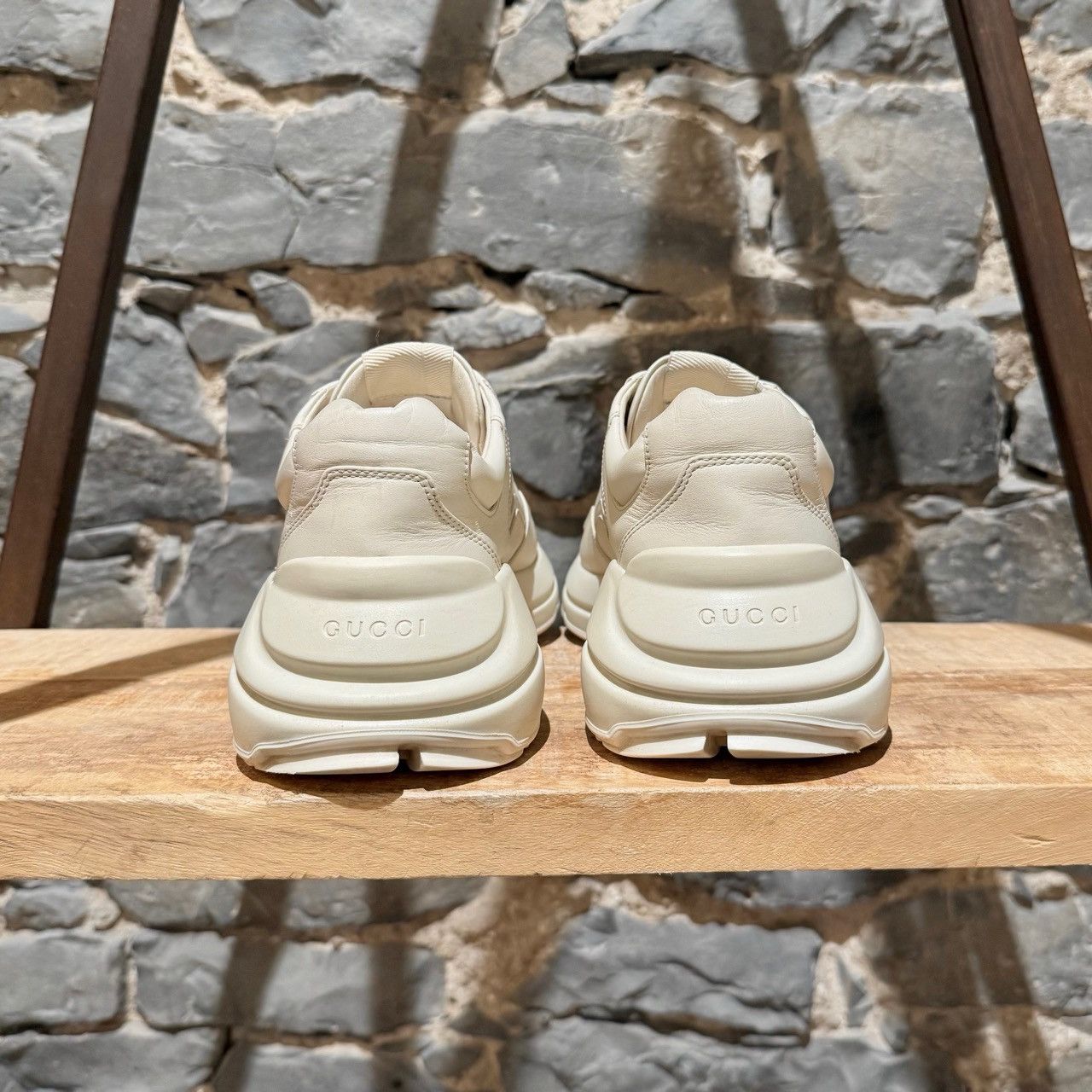 Gucci Gucci Ivory "Vintage" Square Logo Rhyton Chunky Sneakers Size US 8 / EU 41 - 6 Thumbnail