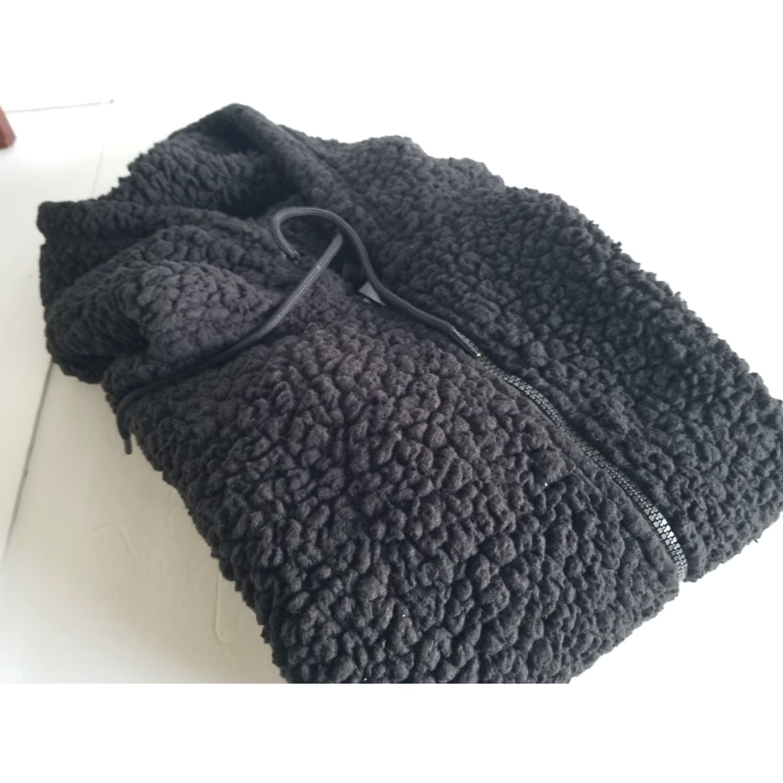 Vintage Marc New York Jacket Womens Large Black Sherpa Full Zip Long Sleeve Hooded Size L / US 10 / IT 46 - 7 Thumbnail