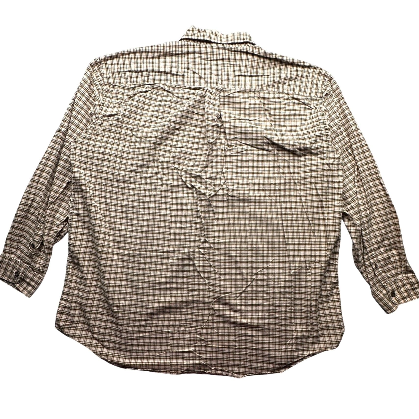 Vintage VINTAGE LL Bean Plaid Button Up Pocket Shirt Mens 2XLT Long Sleeve Green Brown Size US XXL / EU 58 / 5 - 2 Thumbnail