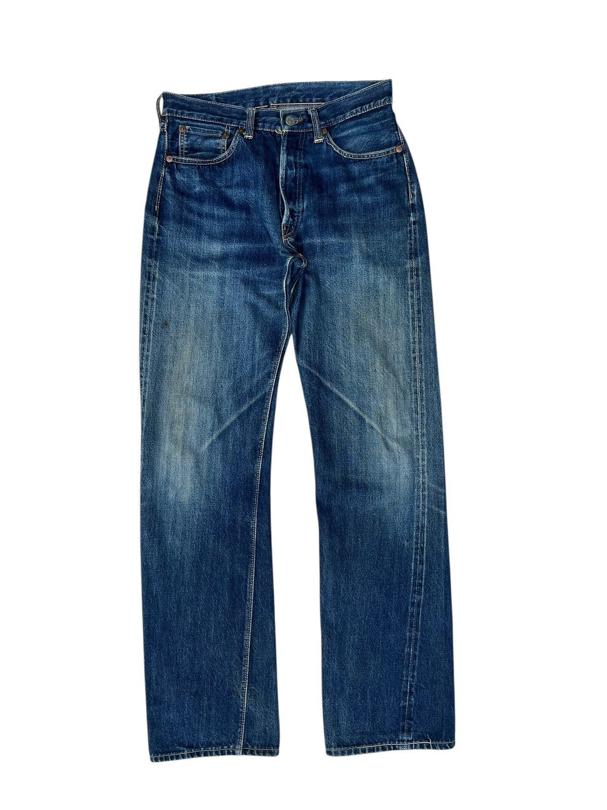 The Real McCoy's Vintage Joey McCoy Hidden Rivets Faded Denim Selvedge Jeans Size US 29 - 1 Thumbnail