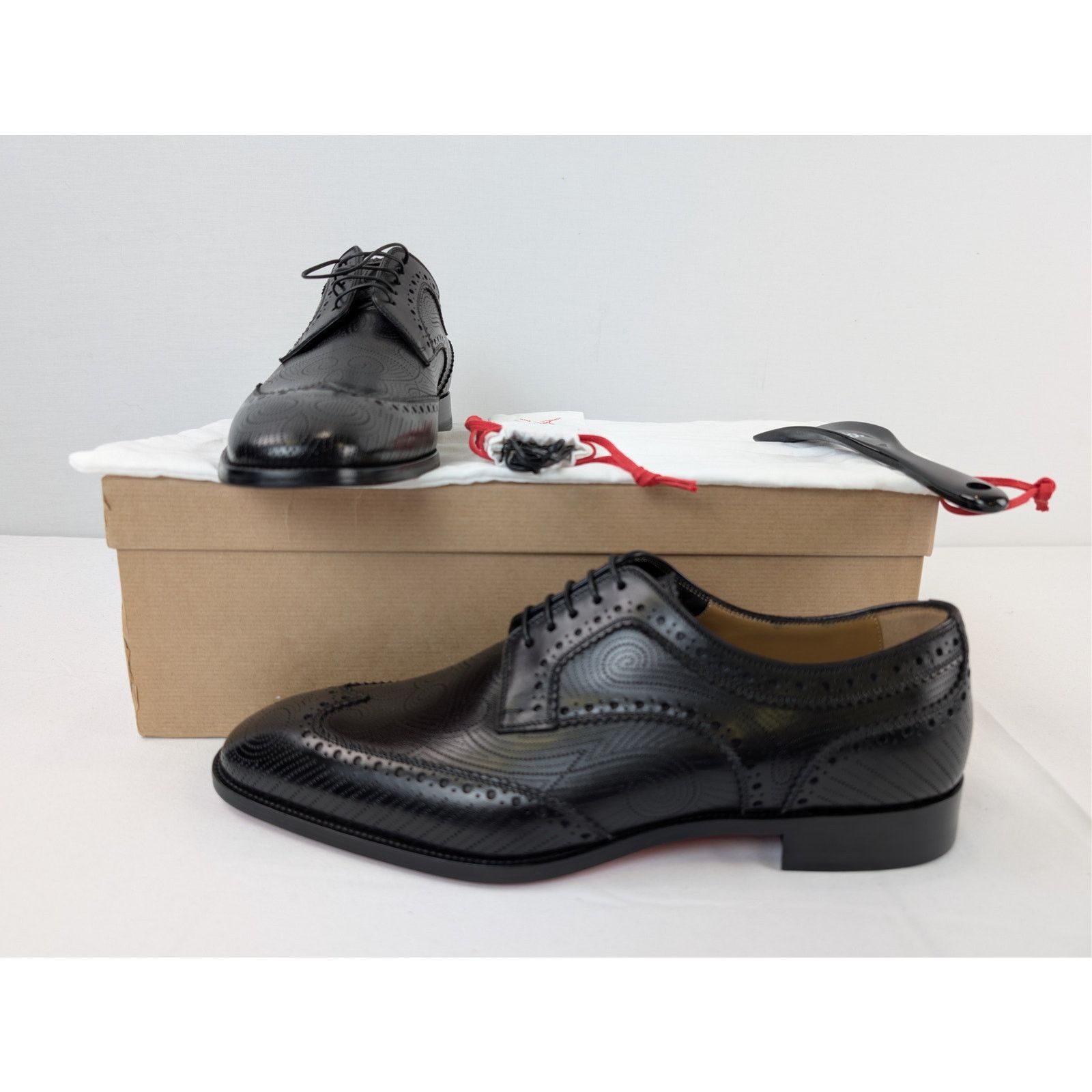 Christian Louboutin o1rshd1 Grave black calf leather derby shoe Boots in Black Size US 8 / EU 41 - 20 Thumbnail