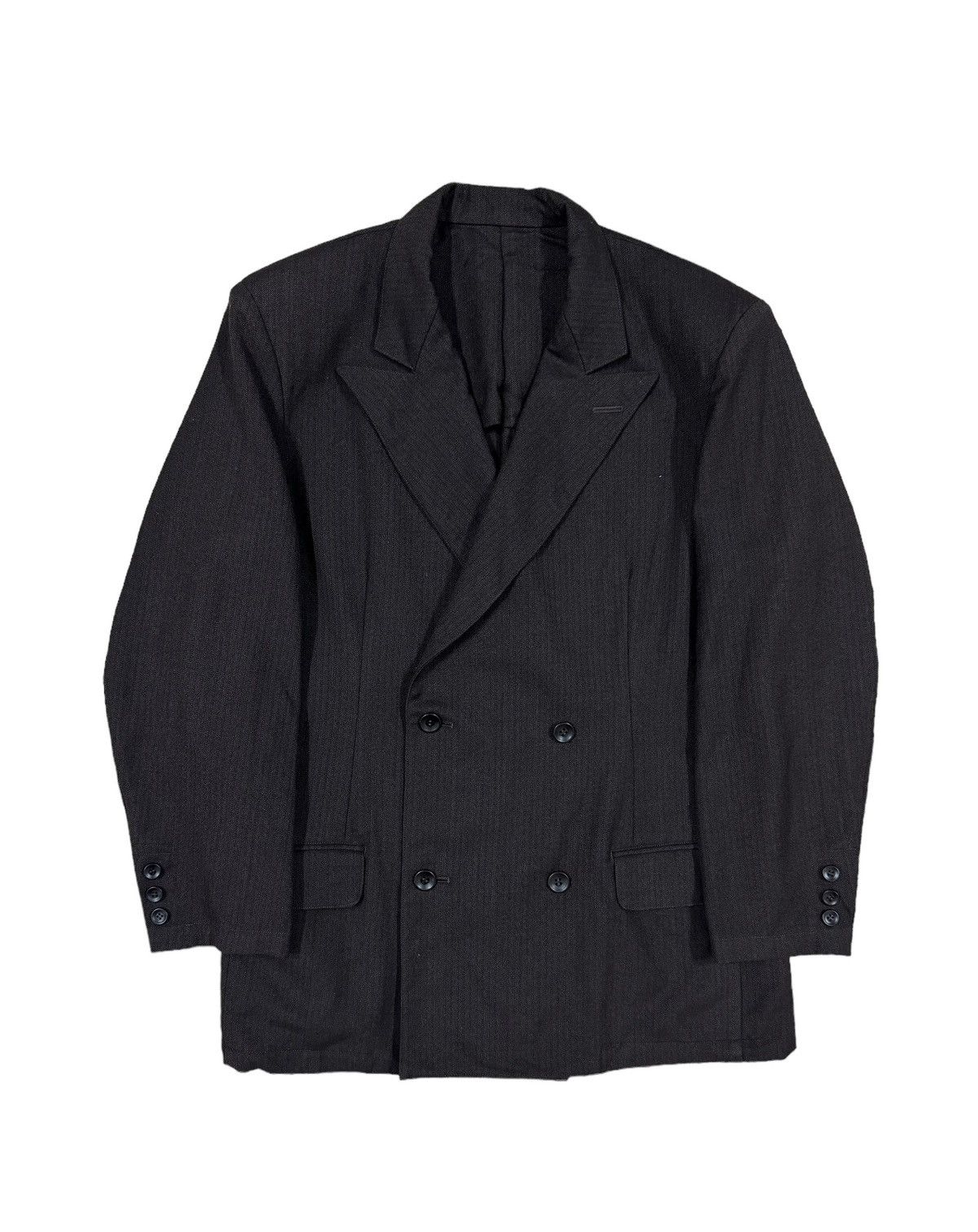Vtg🔥Ys Yohji Yamamoto Salt&Pepper Wool Double Breasted Coat