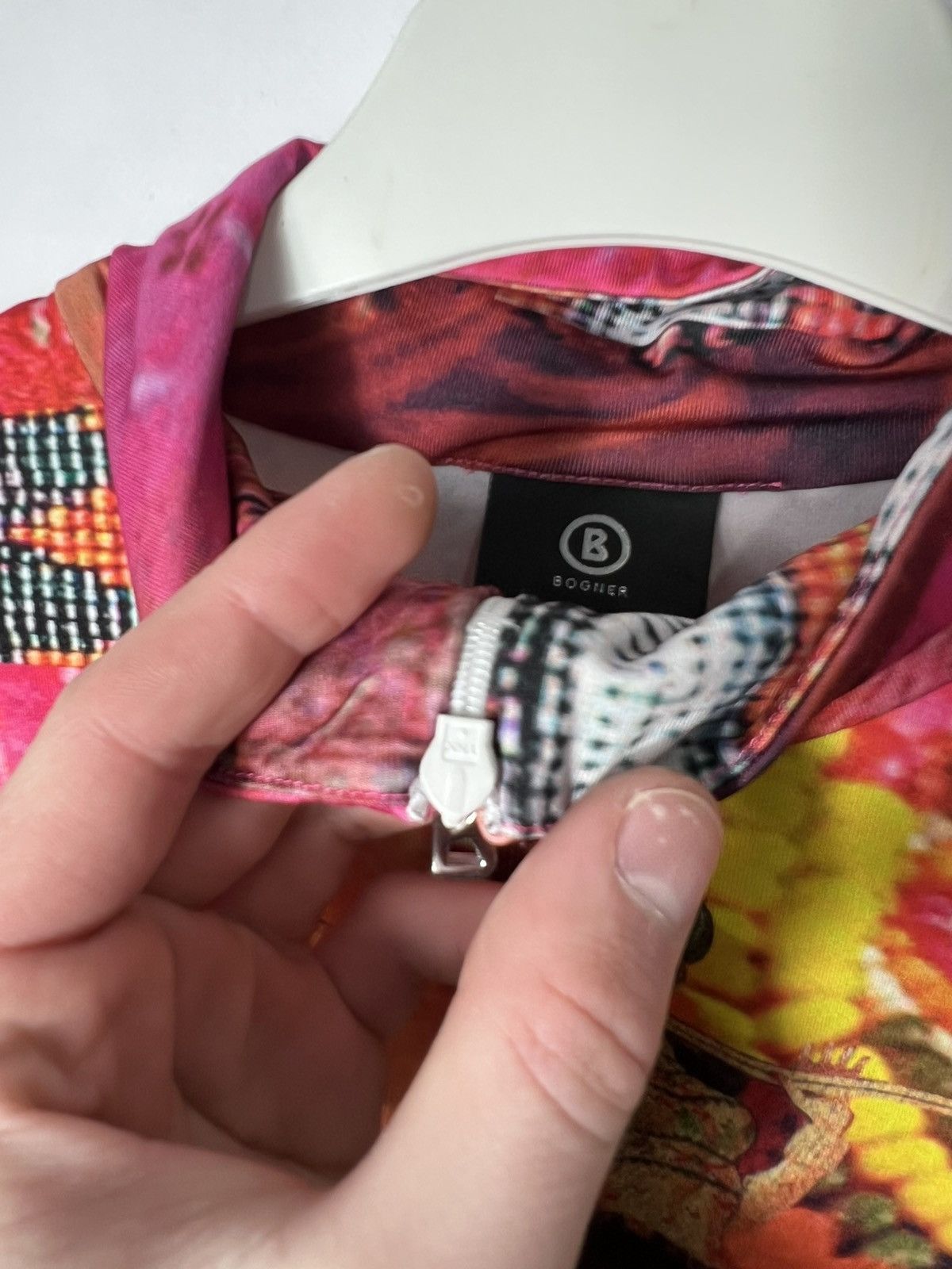 Bogner Bogner Y2K Graphic High Neck Zip Top Vintage Statement Print Size L / US 10 / IT 46 - 5 Thumbnail