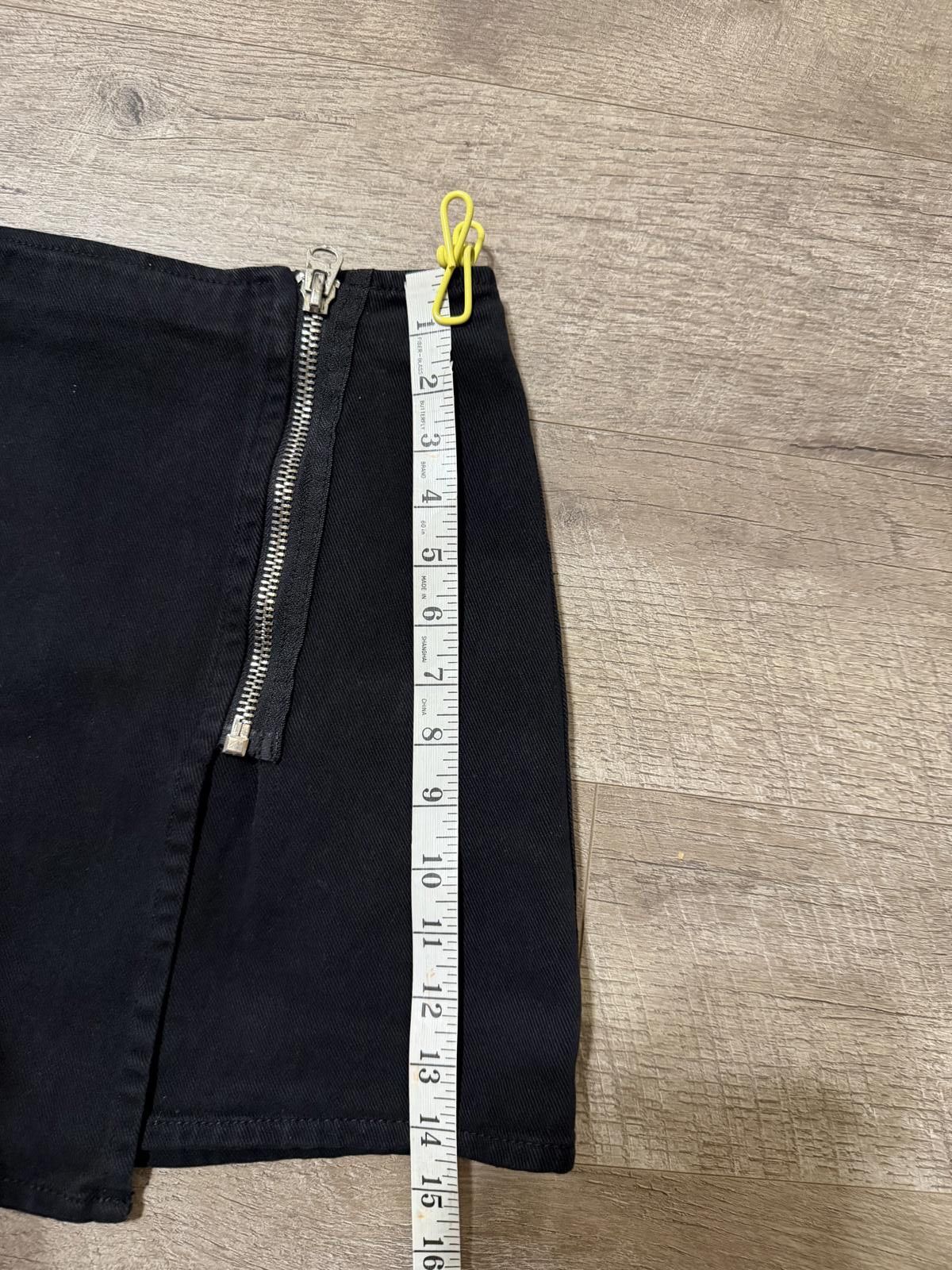Pacsun Pacsun black asymmetrical zip-up wrap mini skirt Size 42" / US 20 - 8 Thumbnail