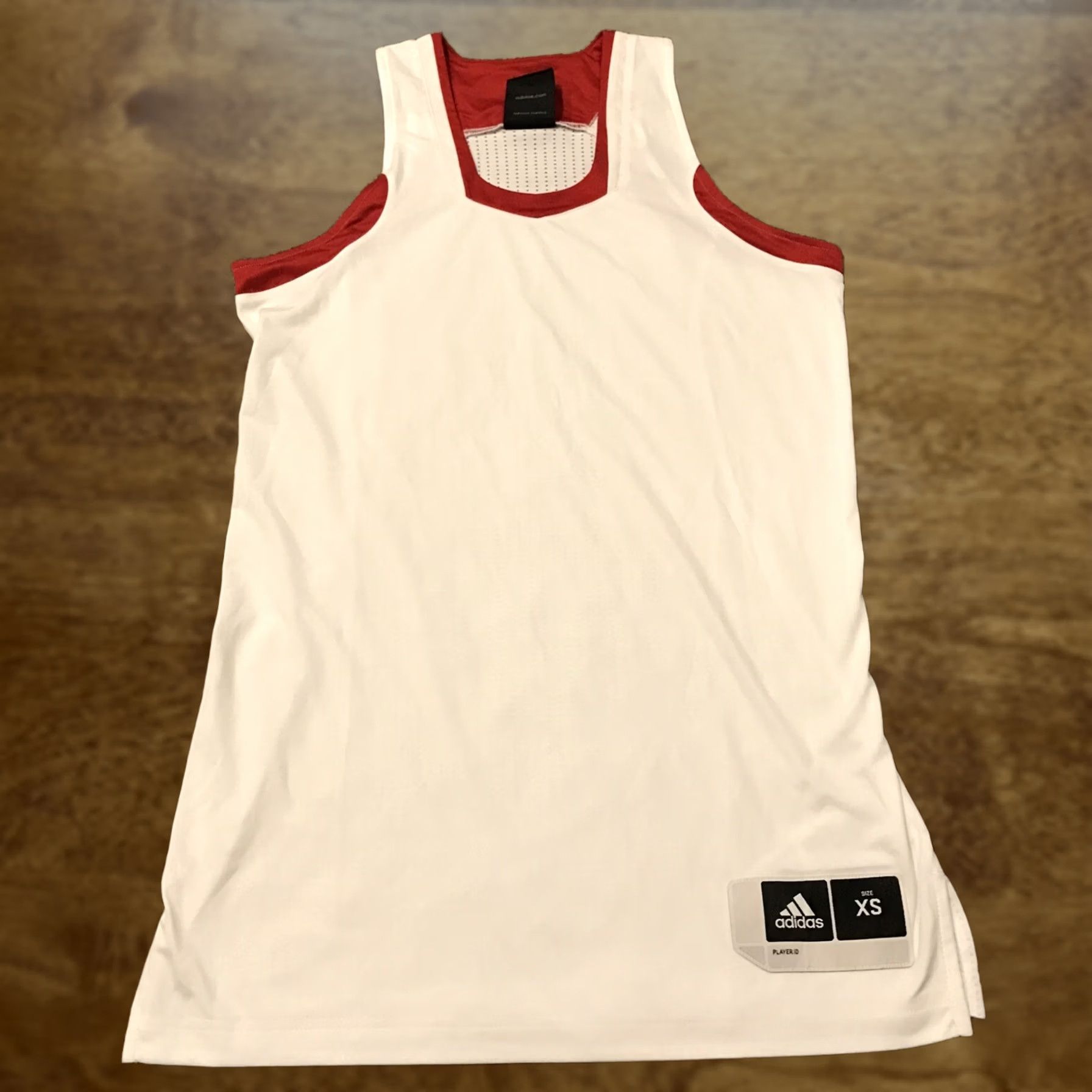 Adidas adidas Basketball Jersey Womens XS Tank Sleeveless White Red Polyester A22 Size XS / US 0-2 / IT 36-38 - 1 Thumbnail