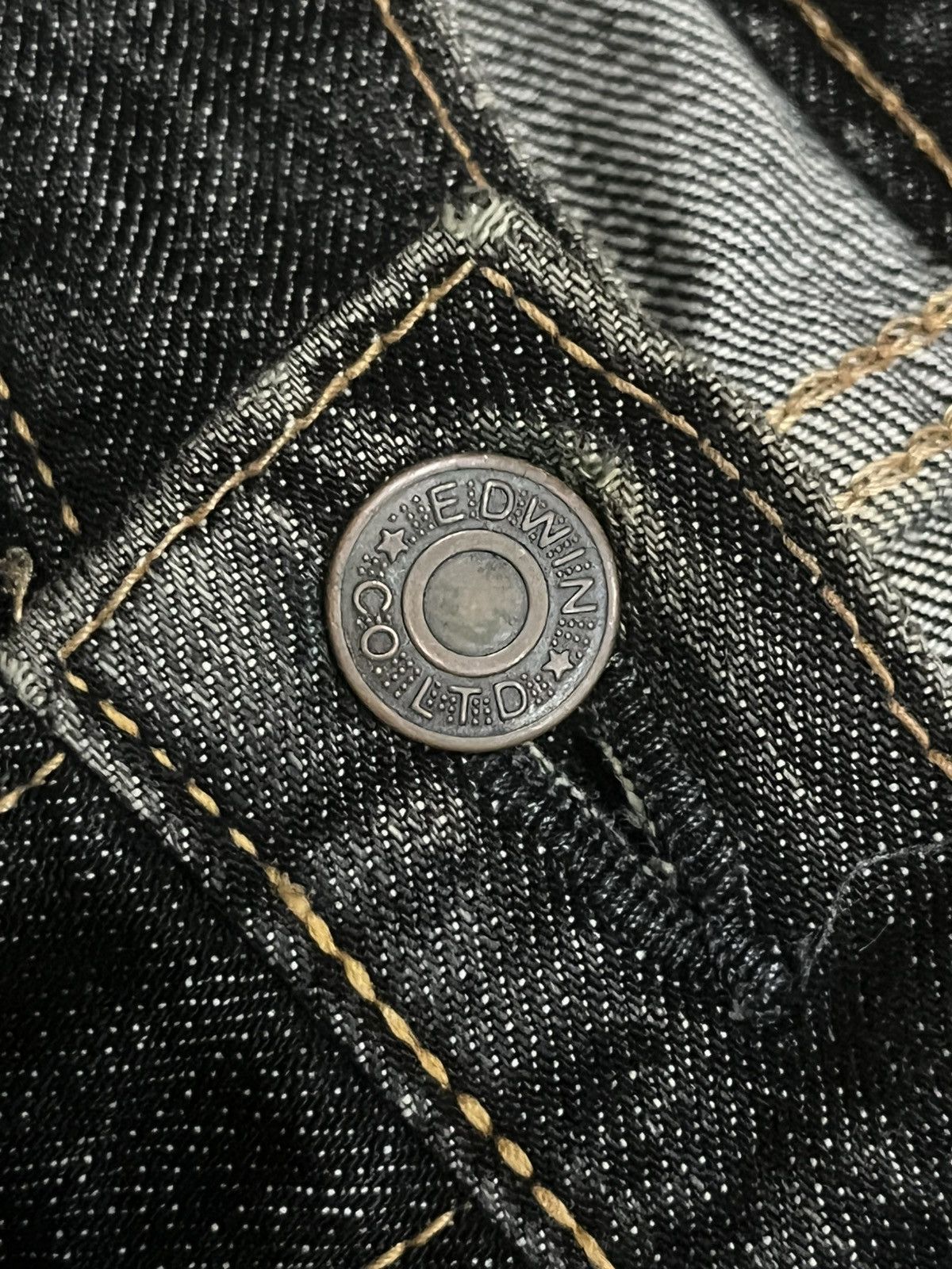 If Six Was Nine ⚡️Grunge⚡️Vintage Edwin Made in Japan Dark Wash Repair Jeans Size US 28 / EU 44 - 5 Thumbnail