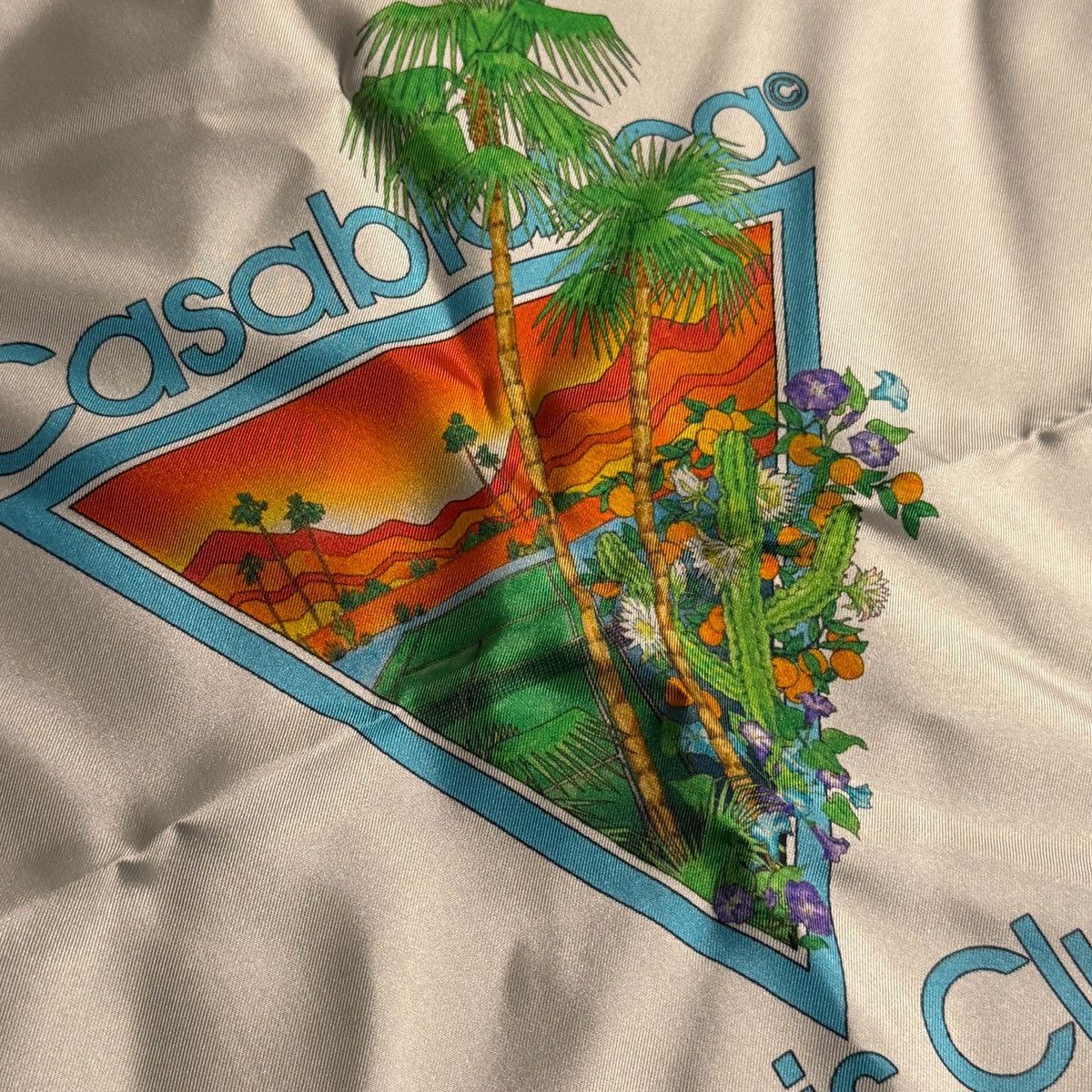 Casablanca Casablanca Silk Twill Palm Springs Scarf Blue Size ONE SIZE - 9 Thumbnail