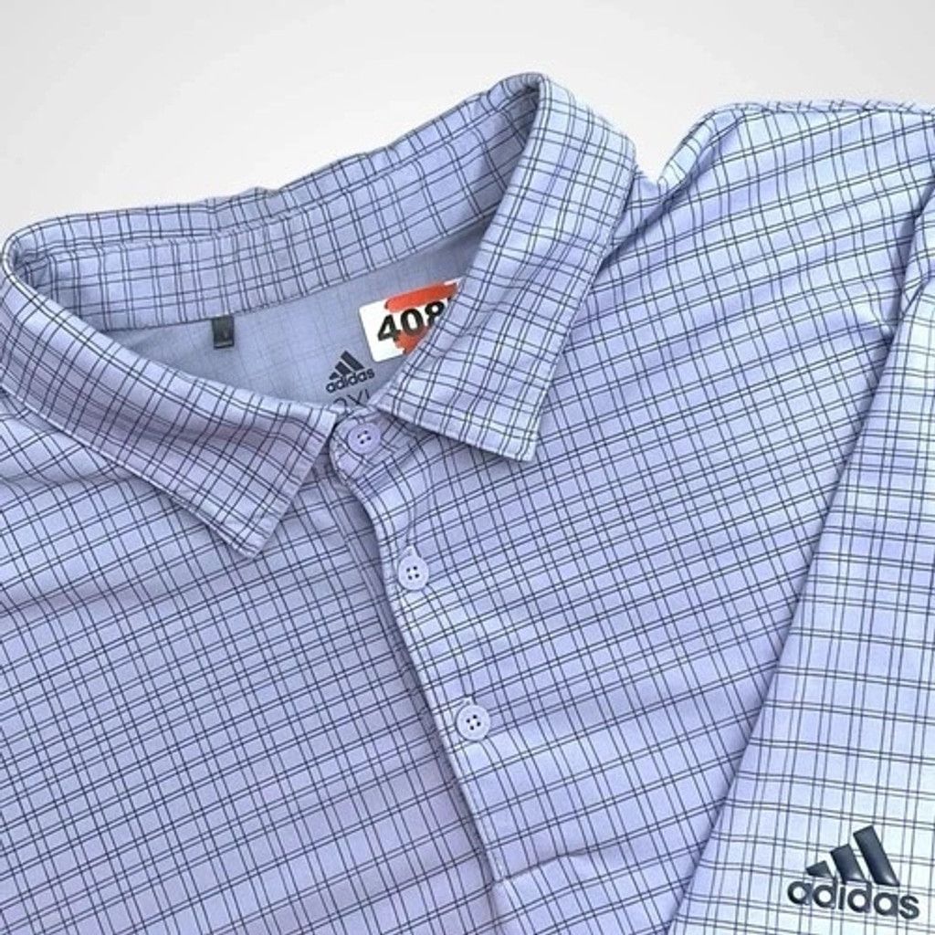 Adidas NWOT Adidas Grid Check Plaid Short Sleeve Polo Shirt Men 2XL Size US XXL / EU 58 / 5 - 1 Thumbnail