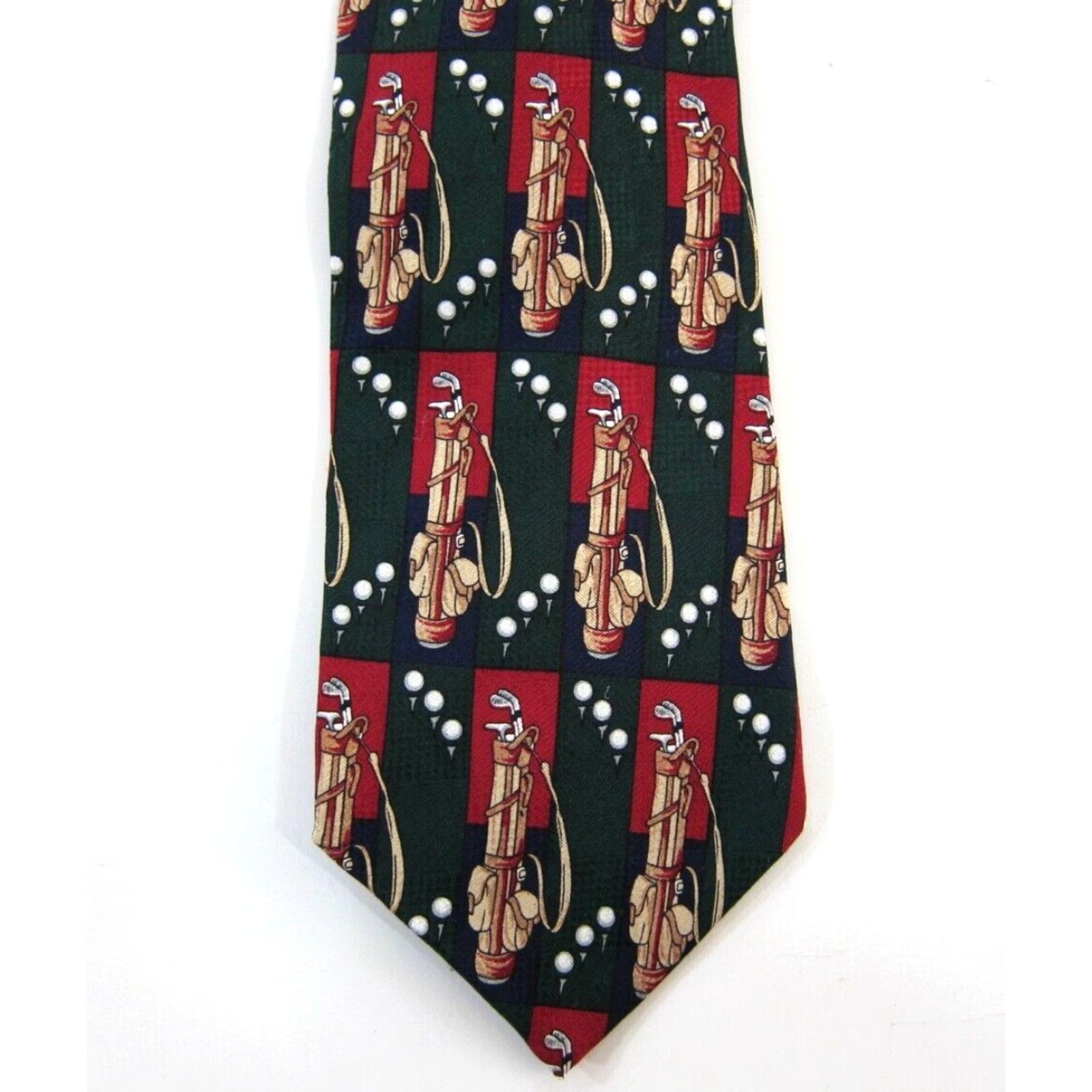 Vintage VINTAGE Robert Stack Golf Tie Unisex 2 Wide 4" 56" Blue Green Silk 100% Vintage Golf Theme Belted Tie Style Mens Womens Boys Girls Size ONE SIZE - 6 Thumbnail