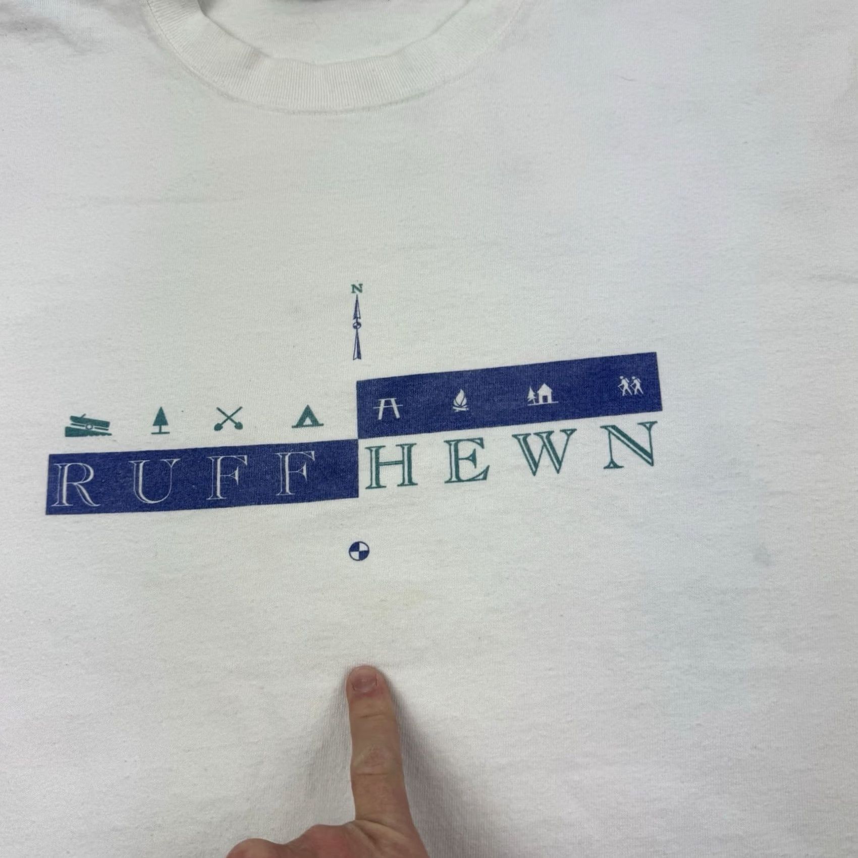 Vintage VINTAGE Ruff Hewn T Shirt Adult Large White Nature 90s 80s Outdoor Hiking Travel Mens T-Shirt Regular Cotton Vintage Size US L / EU 52-54 / 3 - 4 Thumbnail