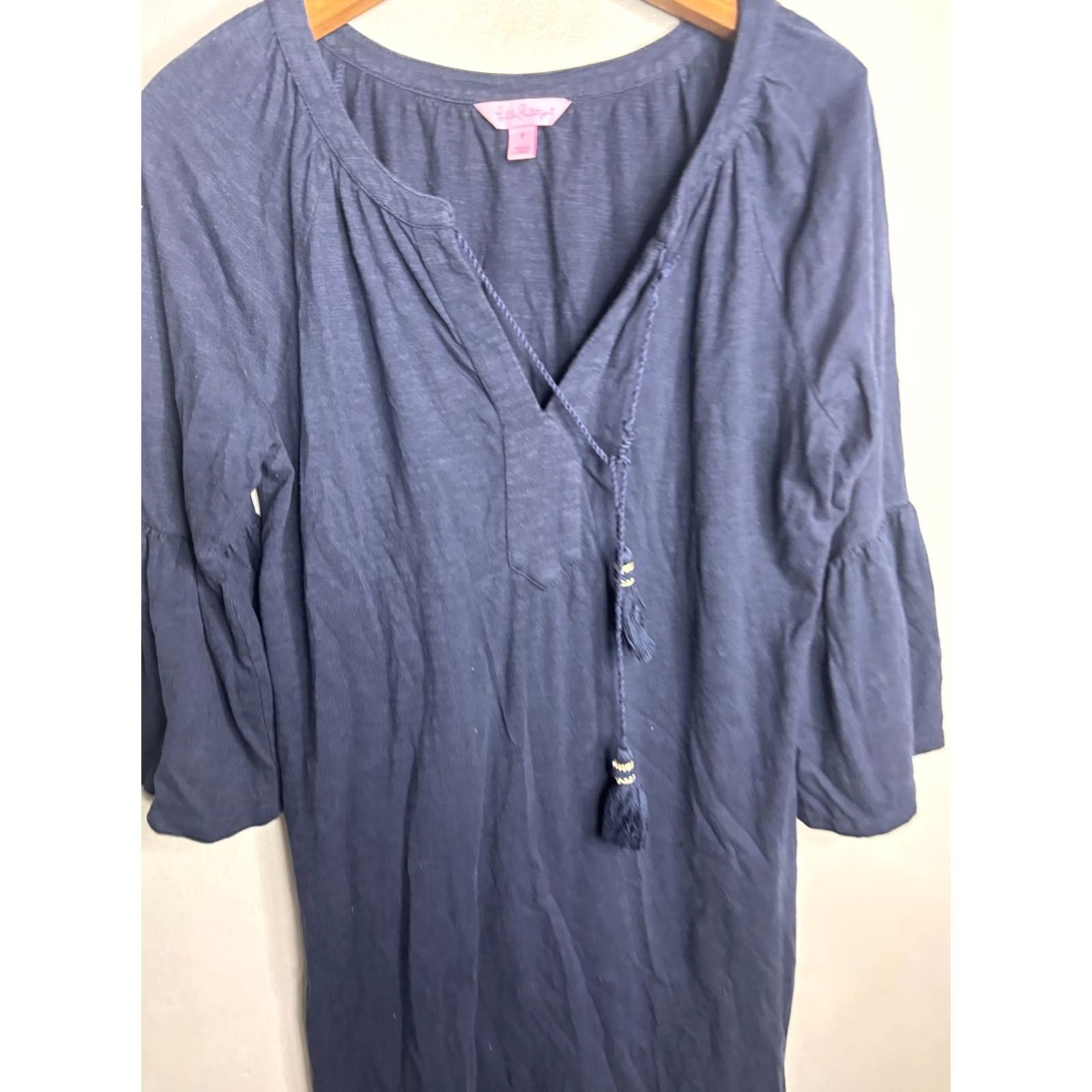 Lilly Pulitzer Lilly Pulitzer Blue Mini Dress Womens Small Bell Sleeve Size S / US 4 / IT 40 - 2 Thumbnail