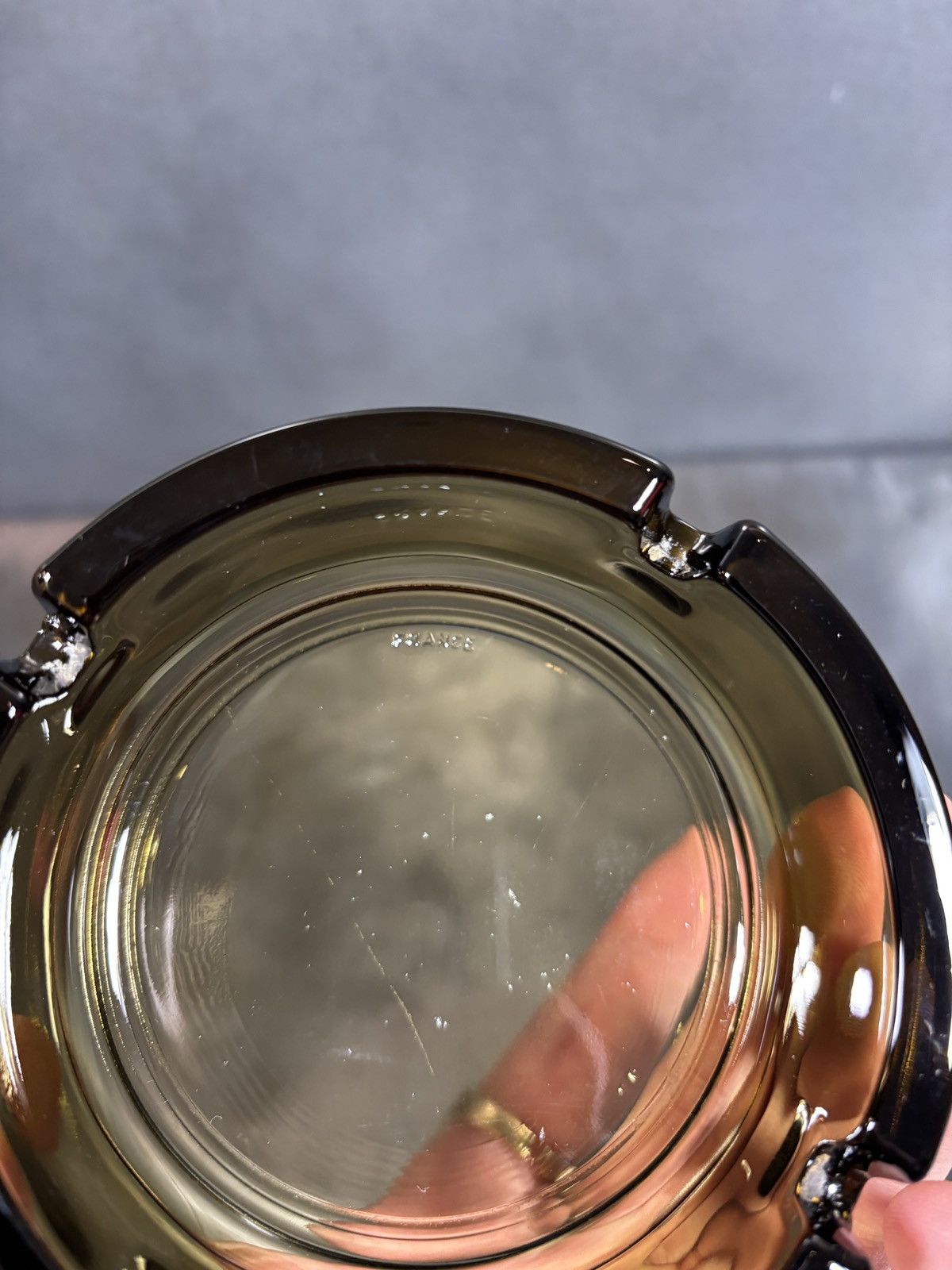 Vintage 1970s Vintage Ashtray Smoked Glass Made in France MCM Ash Size ONE SIZE - 6 Thumbnail