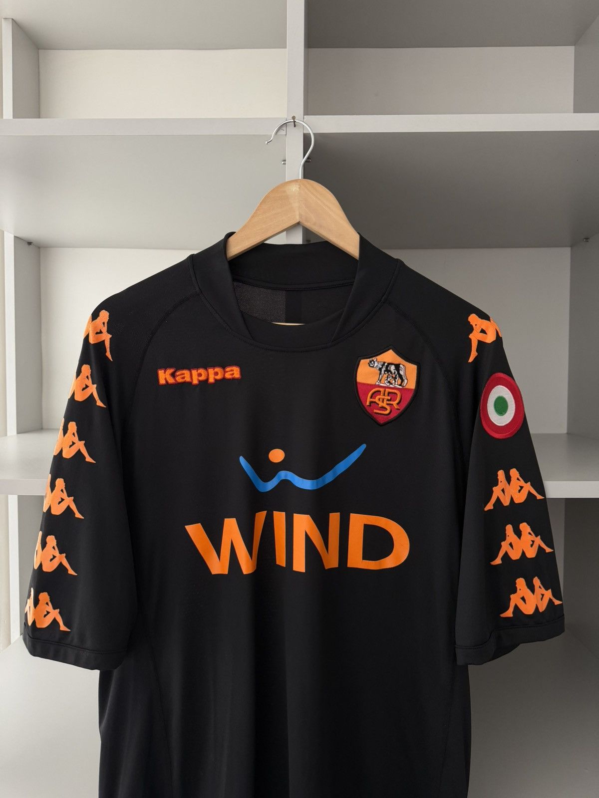 Kappa Kappa AS Roma Italy 2008 2009 Third Black Jersey Size US XL / EU 56 / 4 - 3 Thumbnail