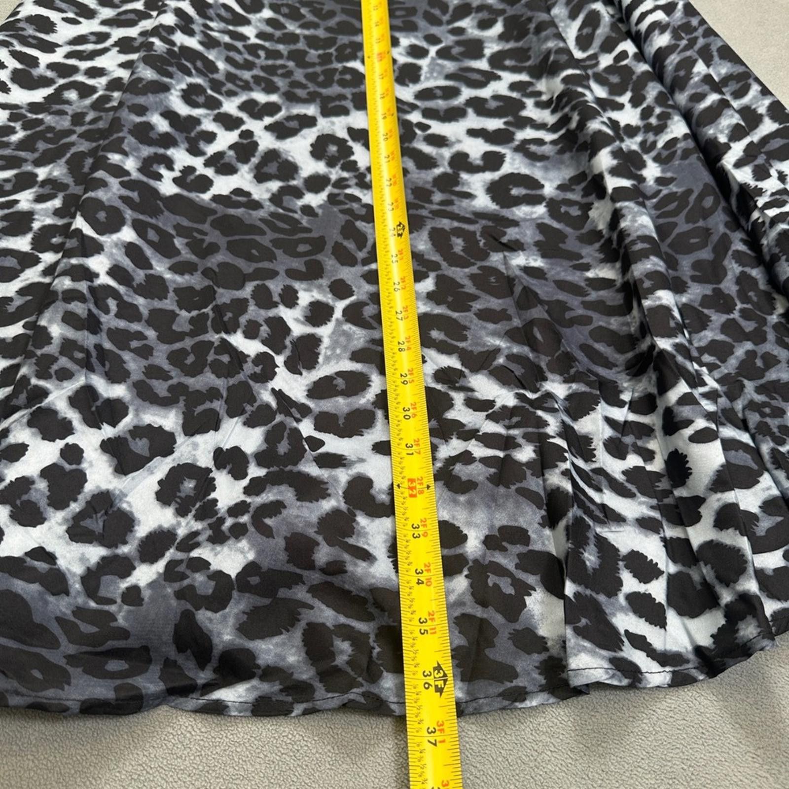 Other S.Deer Skirt L Womens Gray Black White Leopard Print Size 36" / US 14 / IT 50 - 3 Thumbnail