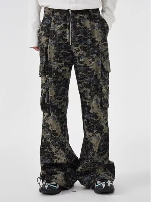 VIBE Specially cut washed ripped camouflage overalls Size US 32 / EU 48 - 1 Thumbnail