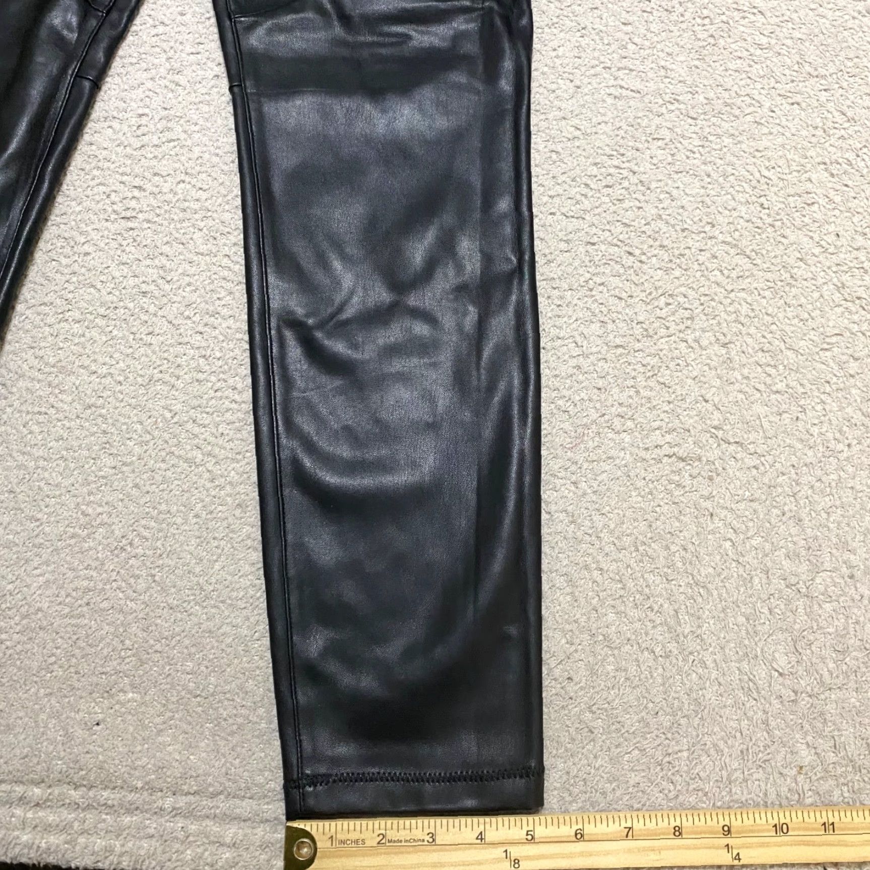 Free People Free People Pants Womens sz 29 Black Faux Leather Skinny Pull On Boho Ankle Size 29" - 4 Thumbnail