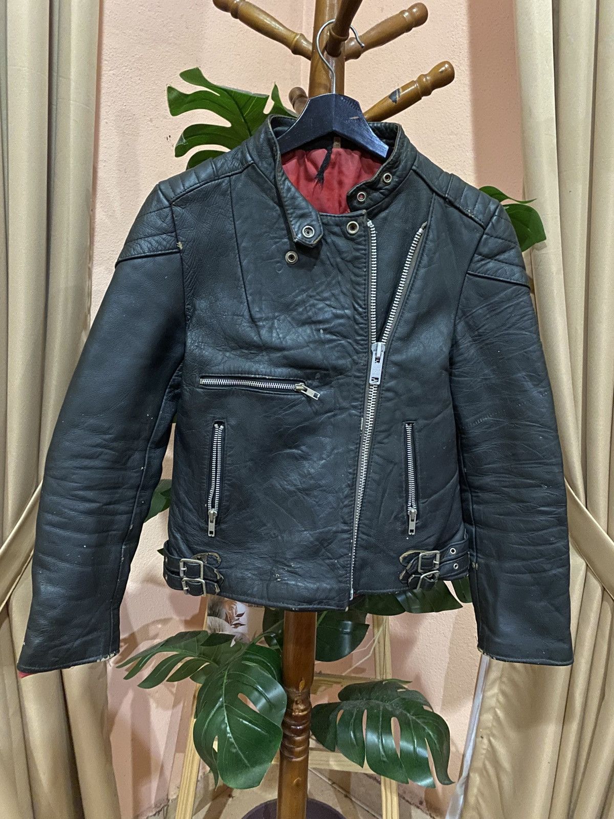 Other Vintage Black Leather Biker Jacket Made England Real Leather Size US S / EU 44-46 / 1 - 1 Thumbnail