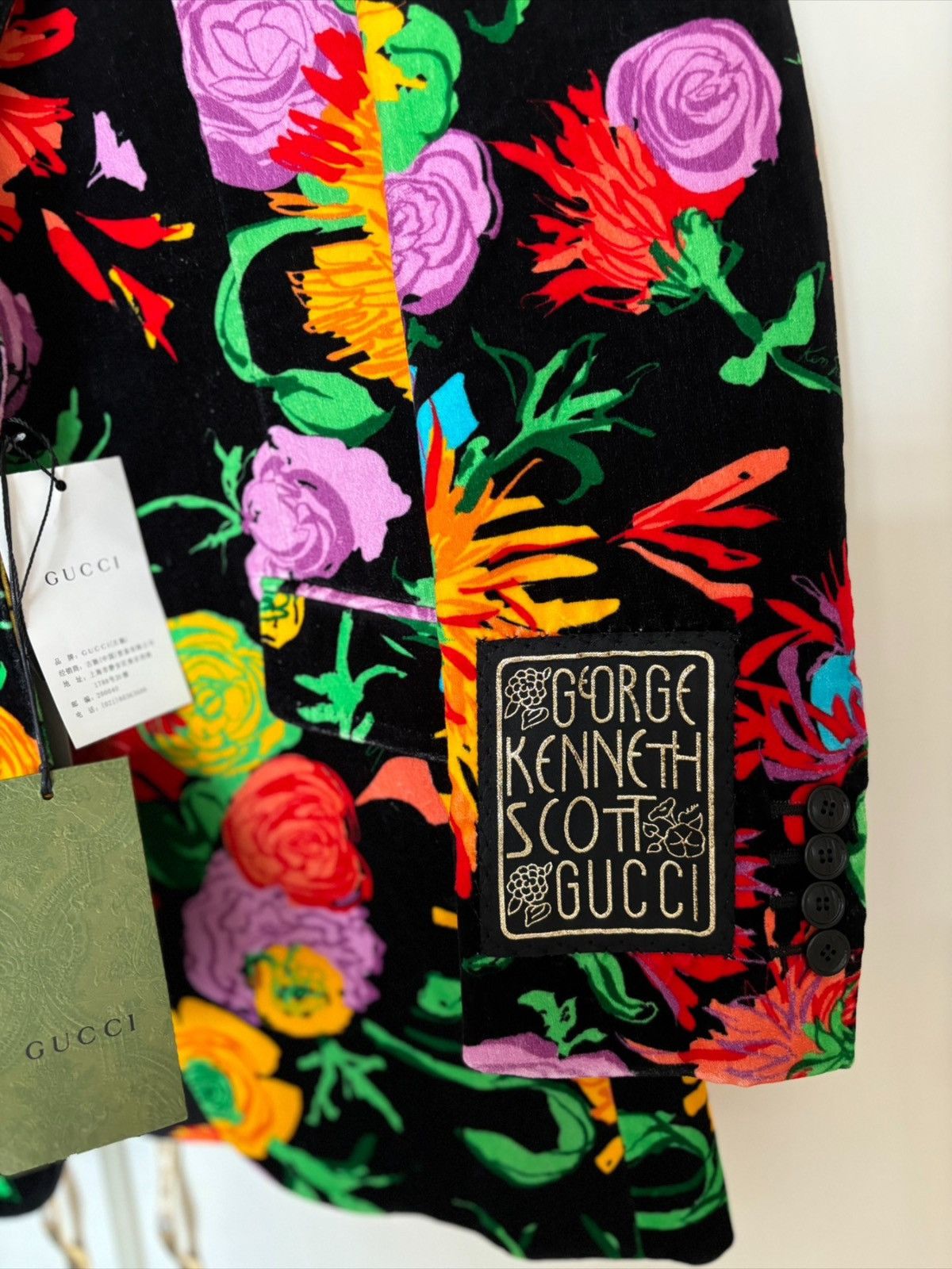 GUCCI★素敵！KEN SCOTT FLORAL VELVET BLAZER JACKET gucci-floral-print-velvet-