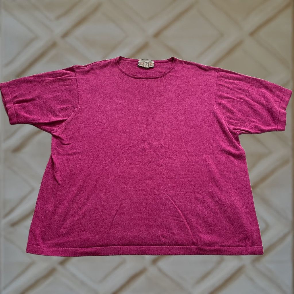 Vintage VINTAGE Liz Baker Sweater Womens 2X Purple Short Sleeve Pullover Crew Neck Knit Beaded Button Casual Womens Sweater Size XXL / US 16-18 / IT 52-54 - 1 Thumbnail