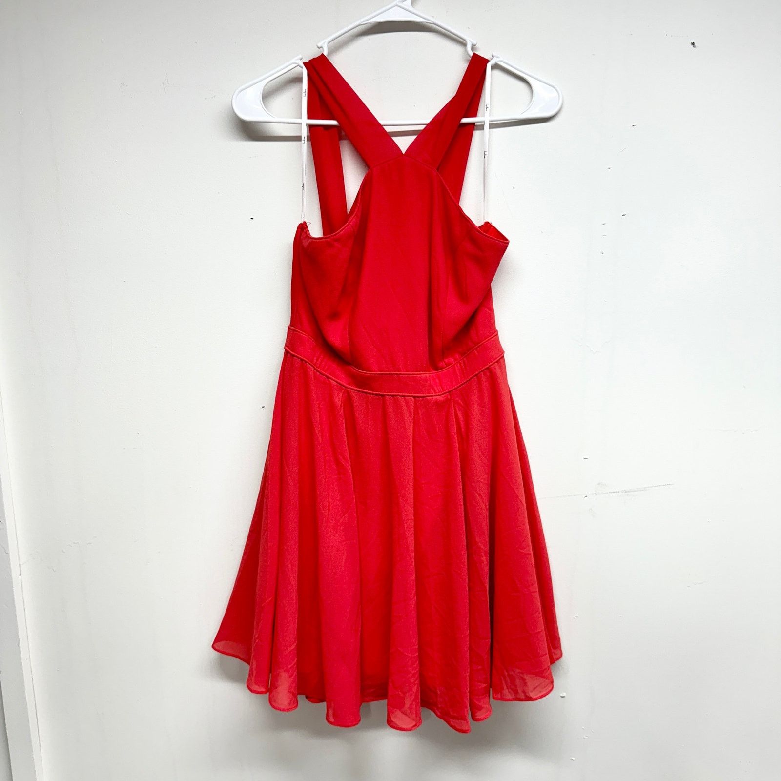 Other Lulus Flowy Forevermore Skater Mini Dress in Coral Red Small Size S / US 4 / IT 40 - 2 Thumbnail