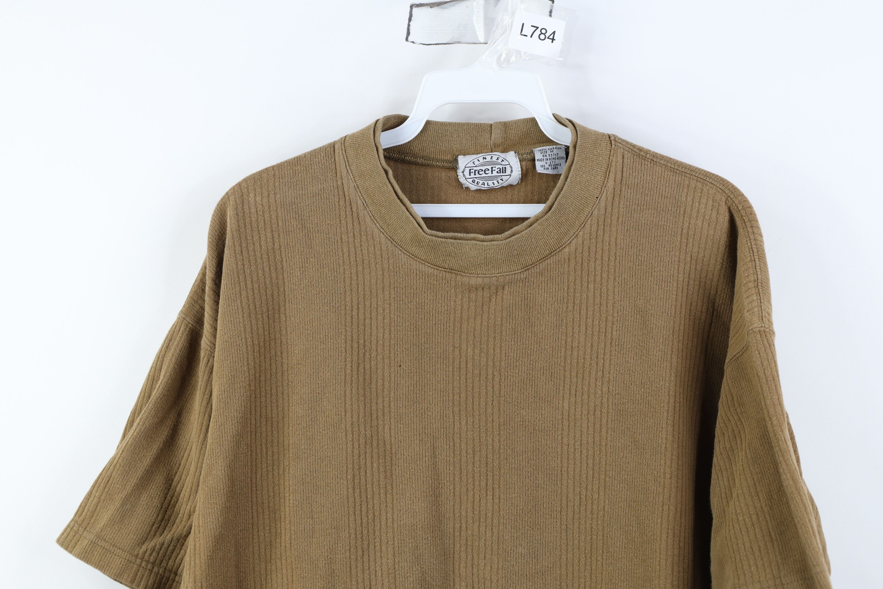 Vintage Vintage 90s Streetwear Striped Ribbed Knit T-Shirt Breen Size US M / EU 48-50 / 2 - 2 Thumbnail