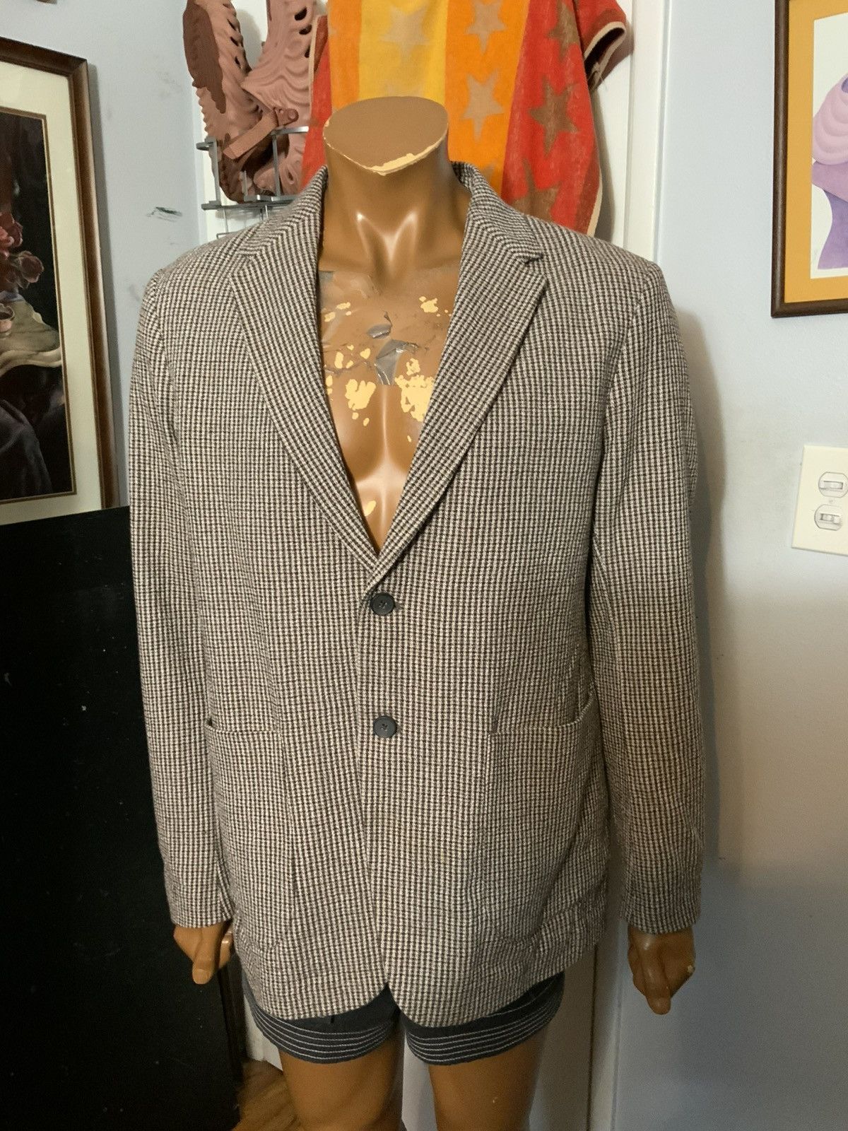 Zara Zara Man Relaxed Fit Houndstooth Sportscoat Blazer Jacket Size US XL / EU 56 / 4 - 9 Thumbnail