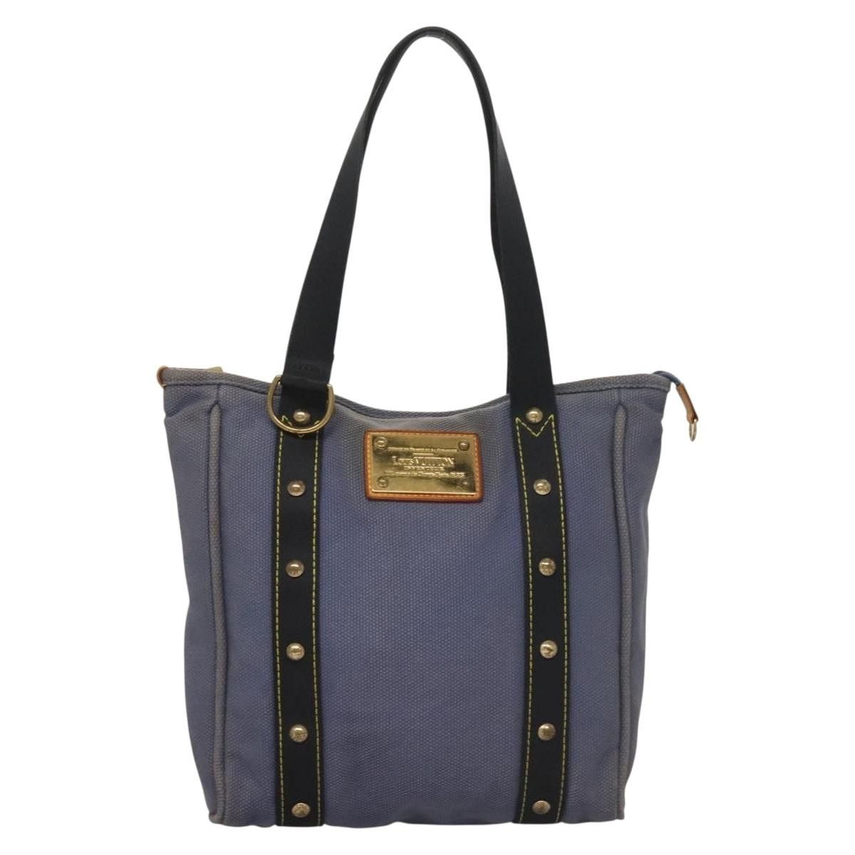 Louis Vuitton LOUIS VUITTON Antigua Cabas MM Tote Bag Blue M40087 Size ONE SIZE - 13 Thumbnail