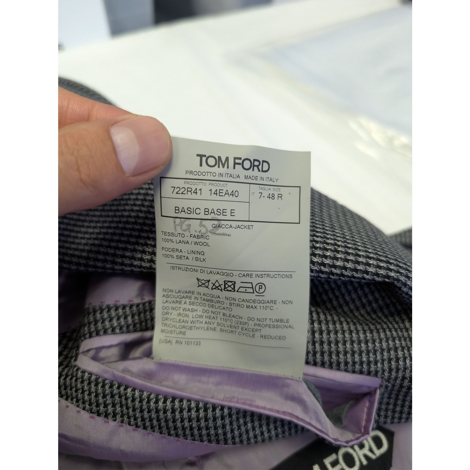 Tom Ford o1rshd1 CC20 Slim-Fit Puppytooth Wool Suit Jacket in Gray Size US M / EU 48-50 / 2 - 18 Thumbnail