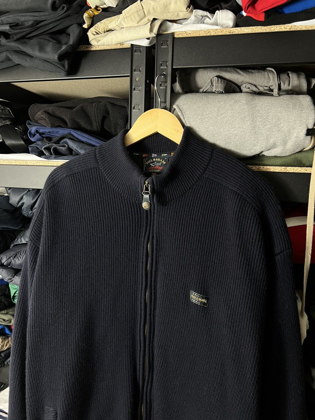 Paul & Shark Vintage Paul & Shark Heavy Wool Knit Bomber Navy XL Yachting Size US XL / EU 56 / 4 - 2 Thumbnail