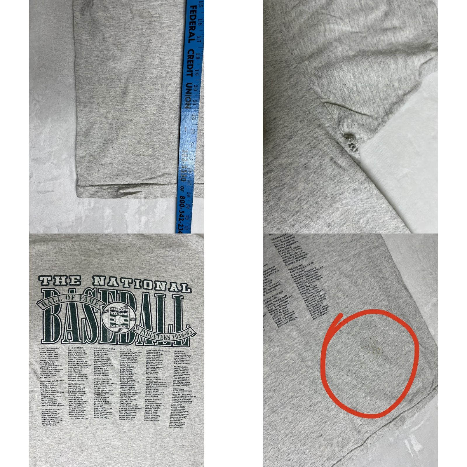 Vintage VINTAGE National Baseball Hall of Fame T-Shirt 2XL Men Gray 90s Made in USA Shirts Baseball Hall of Fame 1995 Mens Size US XXL / EU 58 / 5 - 8 Thumbnail