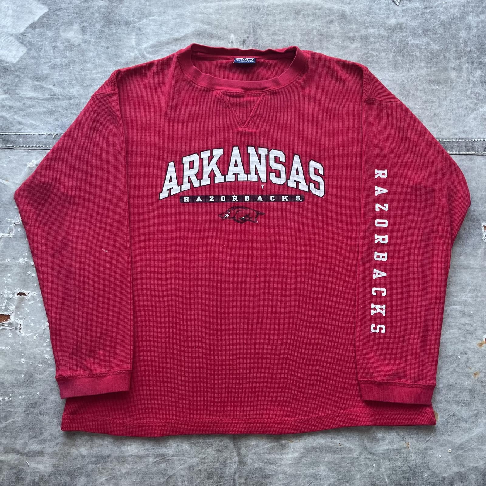 Vintage Vintage Y2K Arkansas Razorbacks Thermal Long Sleeve Shirt Size US XL / EU 56 / 4 - 1 Thumbnail