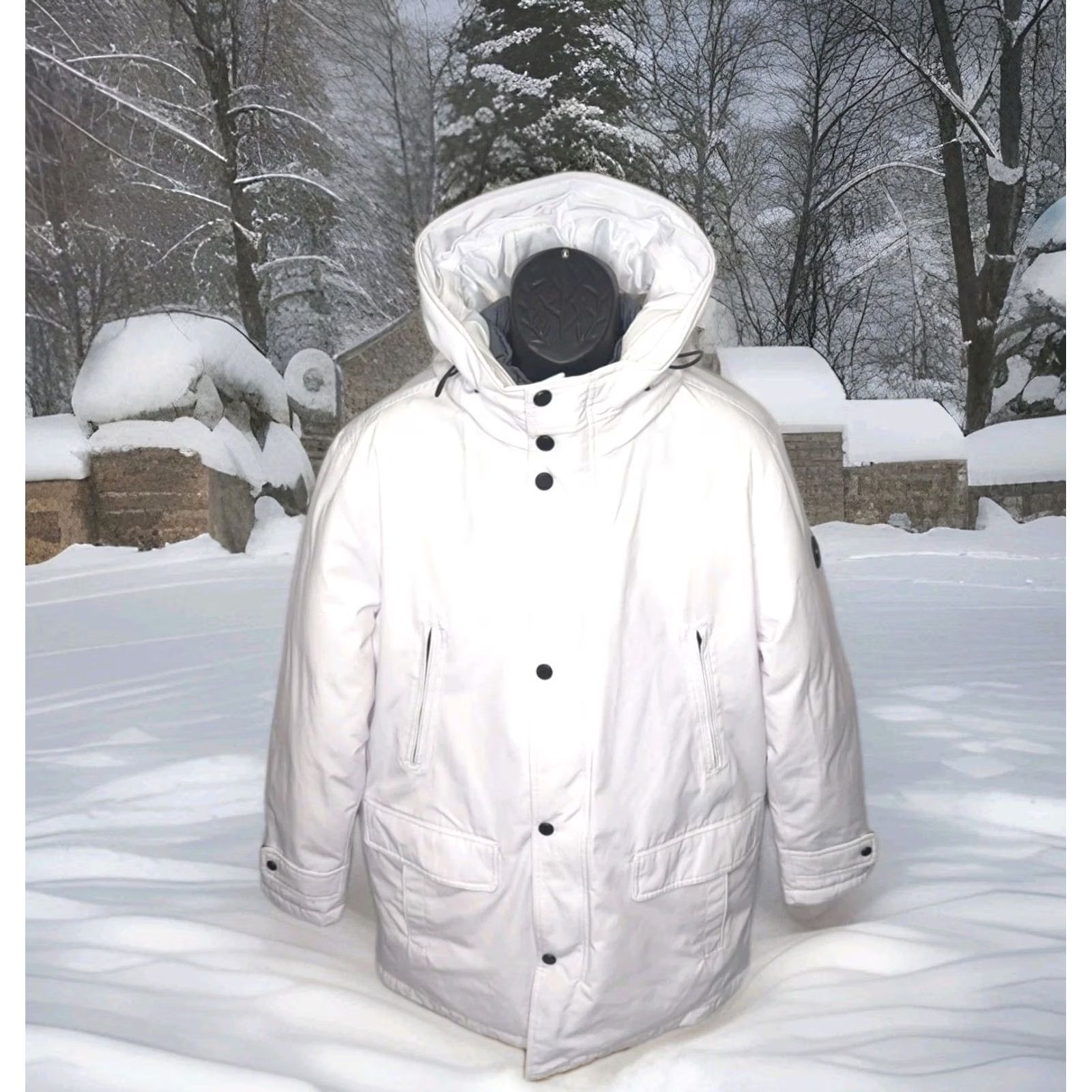 Michael Kors Michael Kors Men's Hooded Bib Snorkel Parka Jacket White Large Size US L / EU 52-54 / 3 - 5 Thumbnail