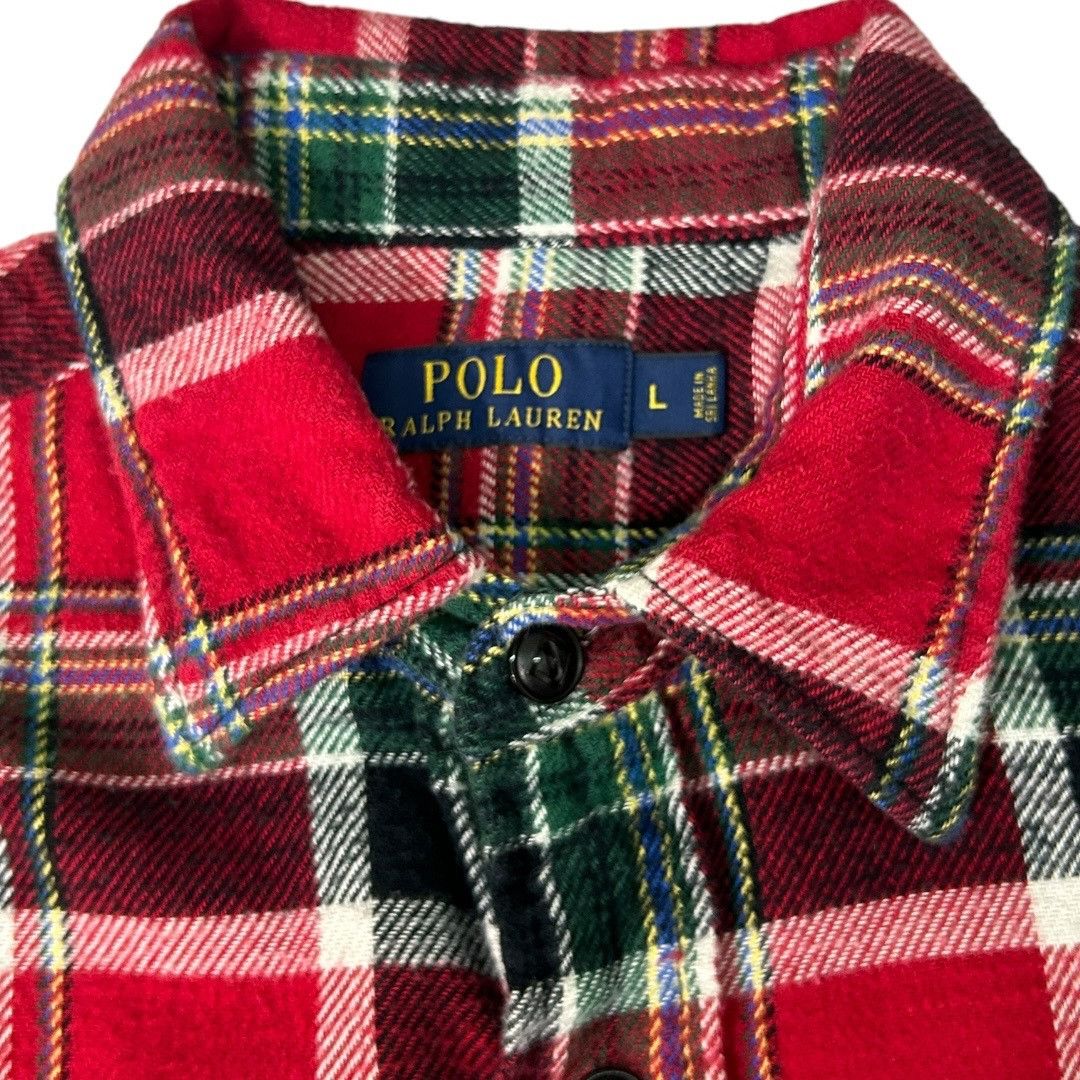 Polo Ralph Lauren Vintage Polo Ralph Lauren Long Sleeve Red Tartan Plaid Flann Size US L / EU 52-54 / 3 - 3 Thumbnail