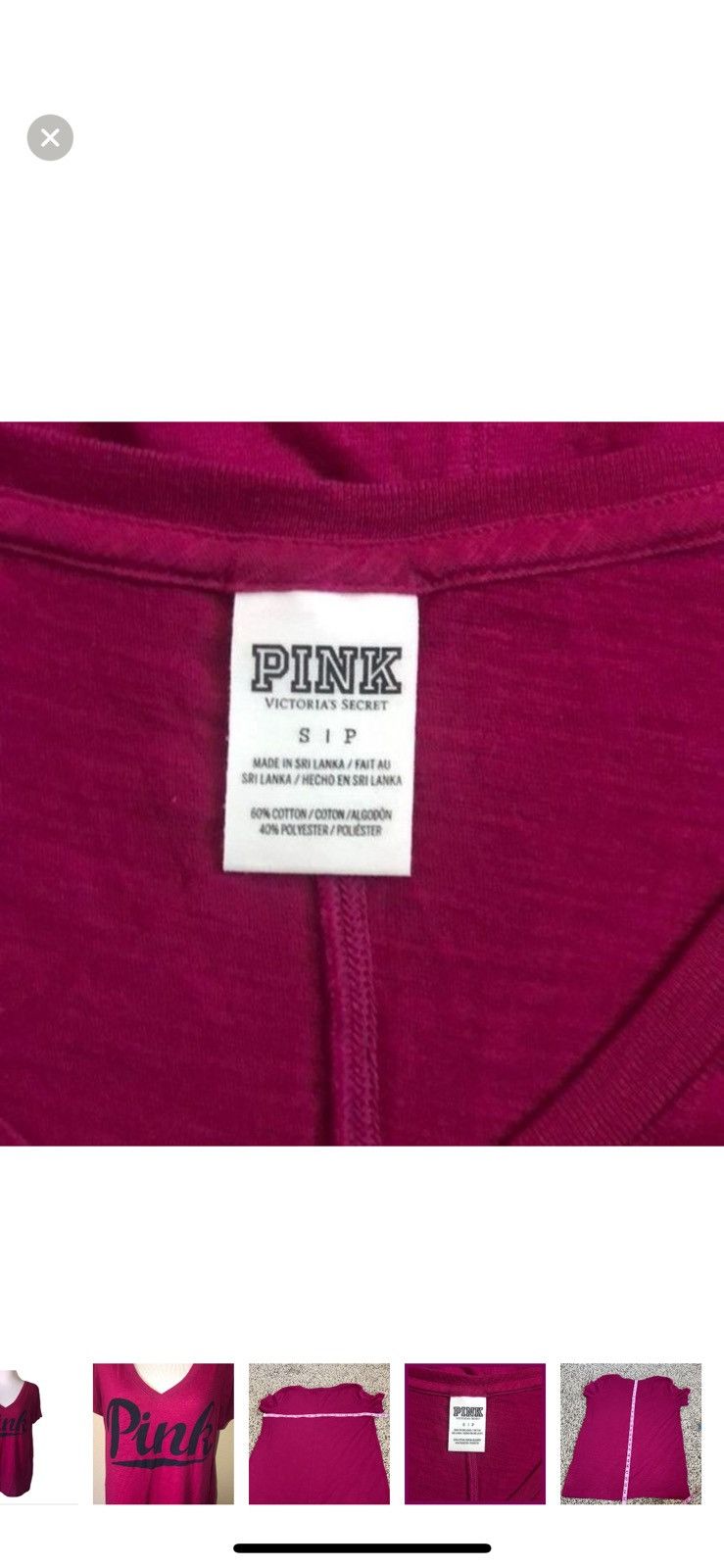 Victoria's Secret Pink Victoria’s Secret XS logo v neck tee Size S / US 4 / IT 40 - 2 Thumbnail