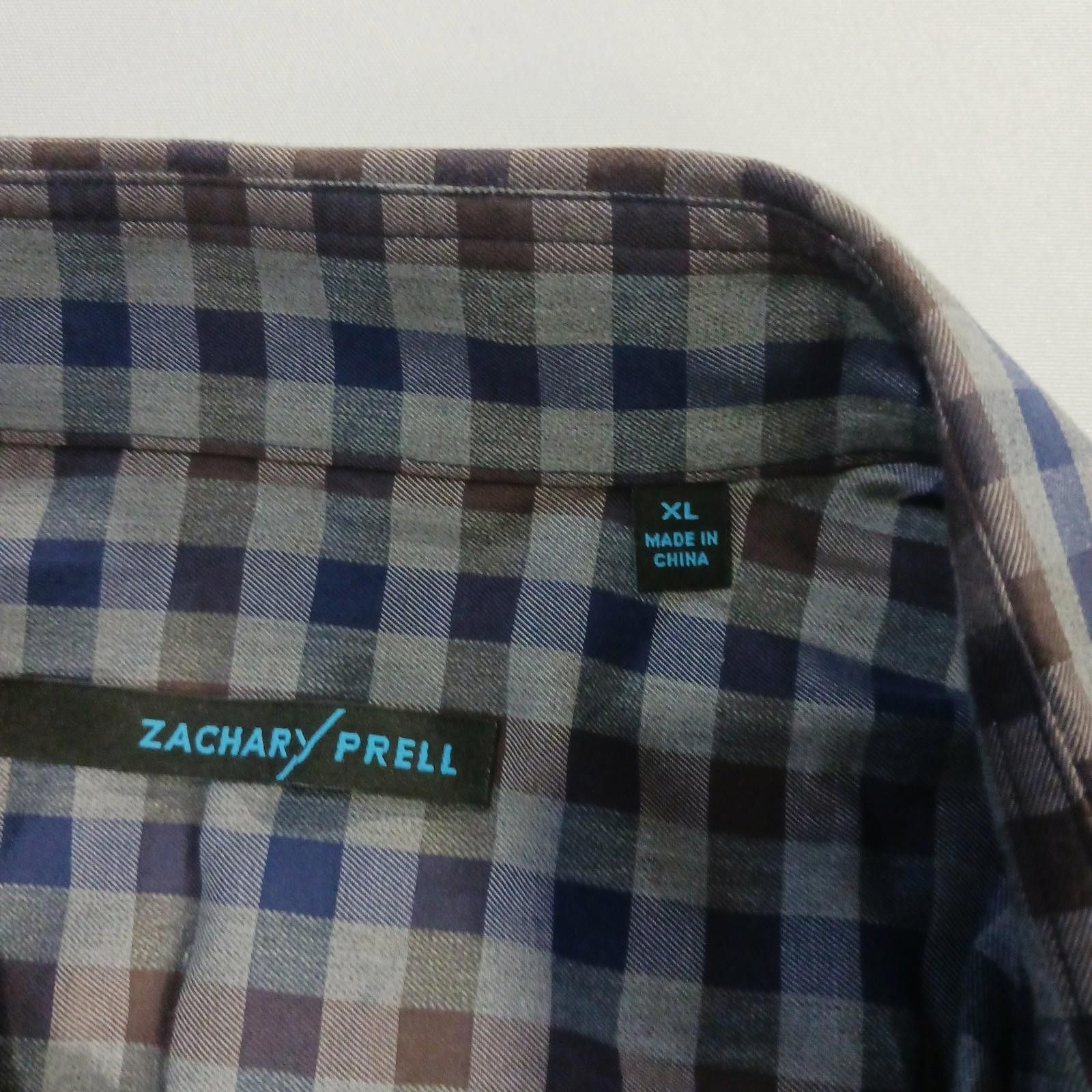 Zachary Prell Zachary Prell Shirt Men’s XL Gray Blue Brown Plaid Button Up Size US XL / EU 56 / 4 - 3 Thumbnail