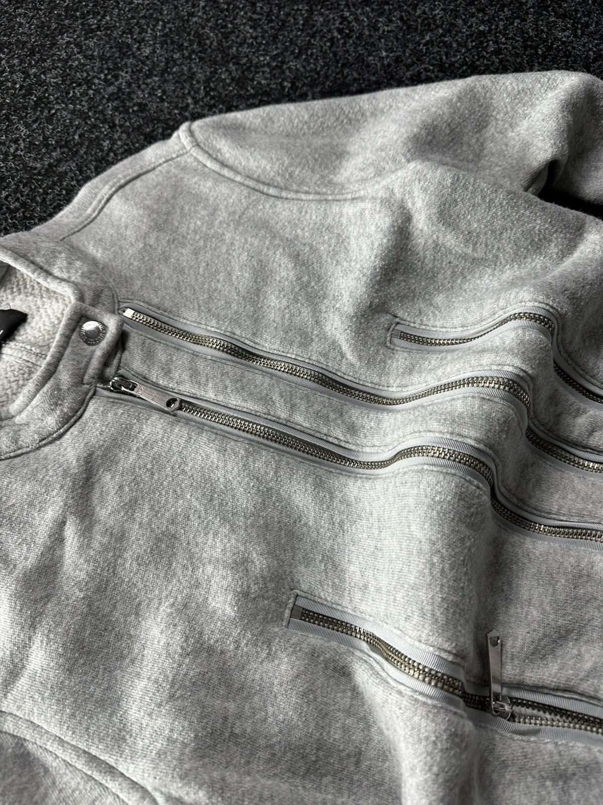 Diesel × If Six Was Nine 🚨90s Diesel Grey MULTIZIP Washed Distressed Zip Sweatshirt Size M / US 6-8 / IT 42-44 - 5 Thumbnail